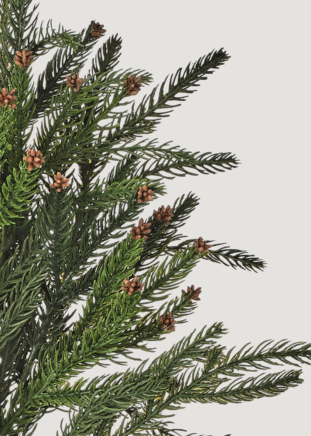 Close-up Natural Touch Hemlock Winter Branch with Mini Pine Cones 