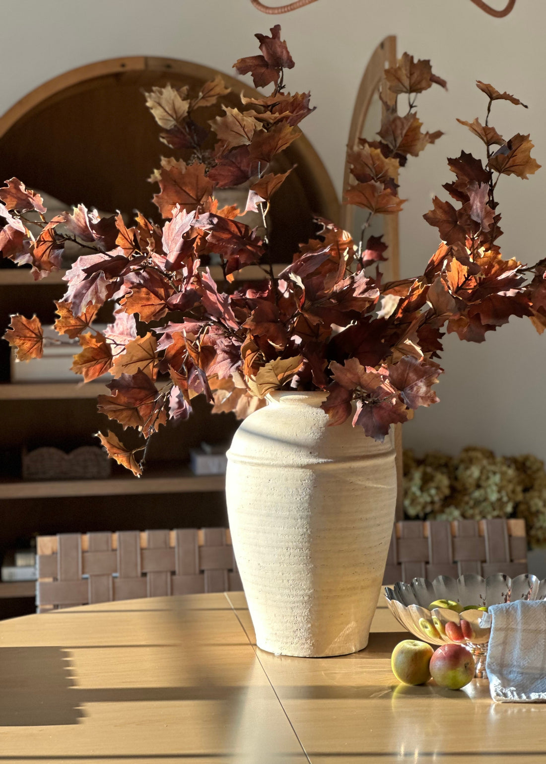 Arranged Artificial Fall Maple Leaves