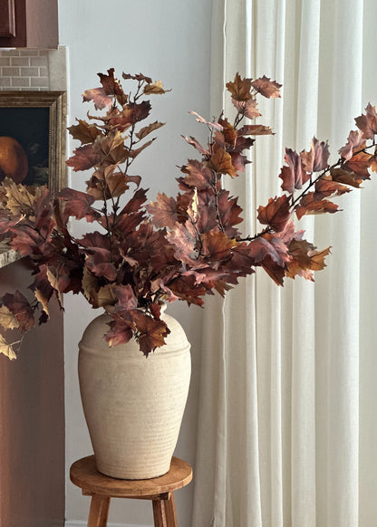 Faux Maple Leaves Arranged in Vase