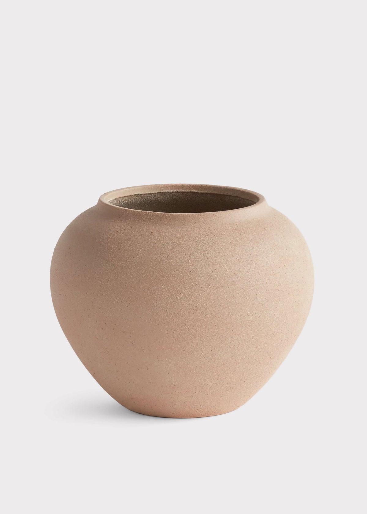 Large Handmade Stoneware Vase in Tan 