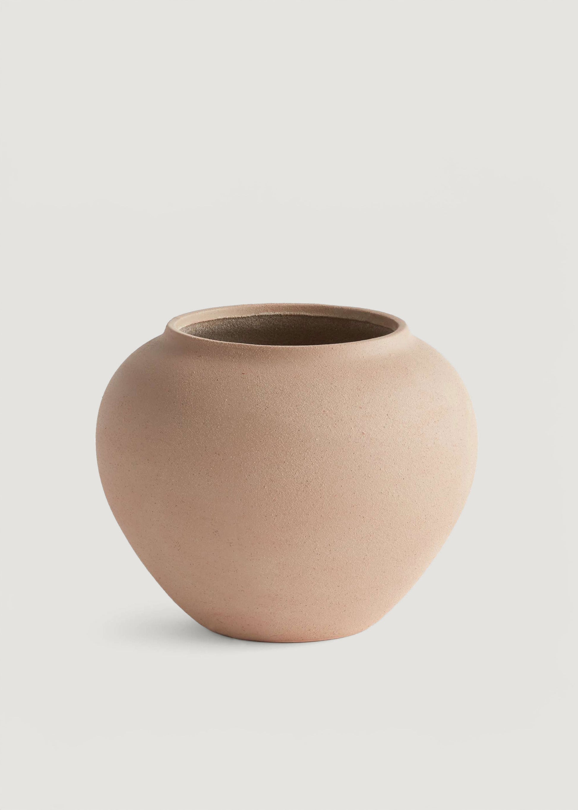 Large Handmade Stoneware Vase in Tan