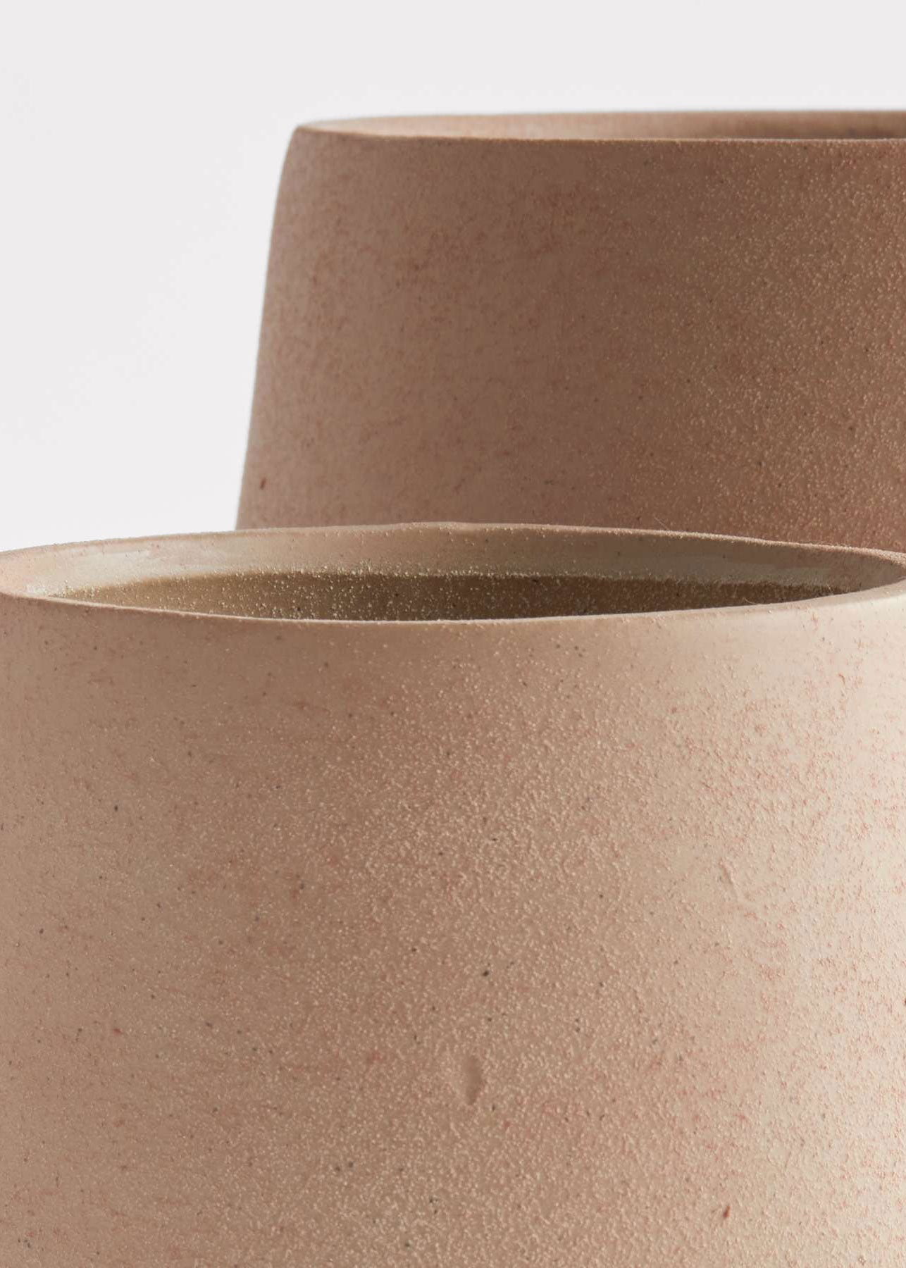 Close-up of stoneware vases