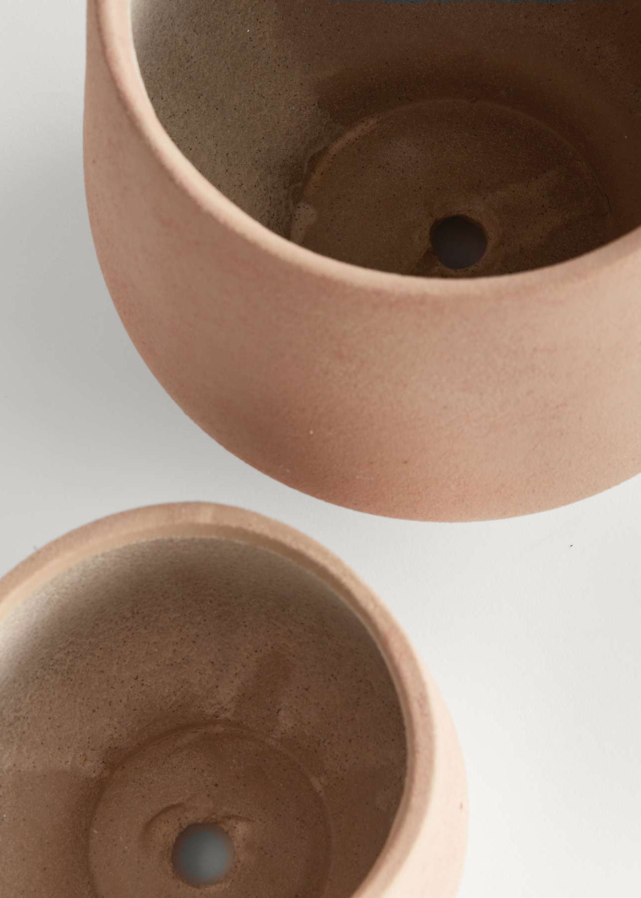 Inside of 2 Stoneware pots