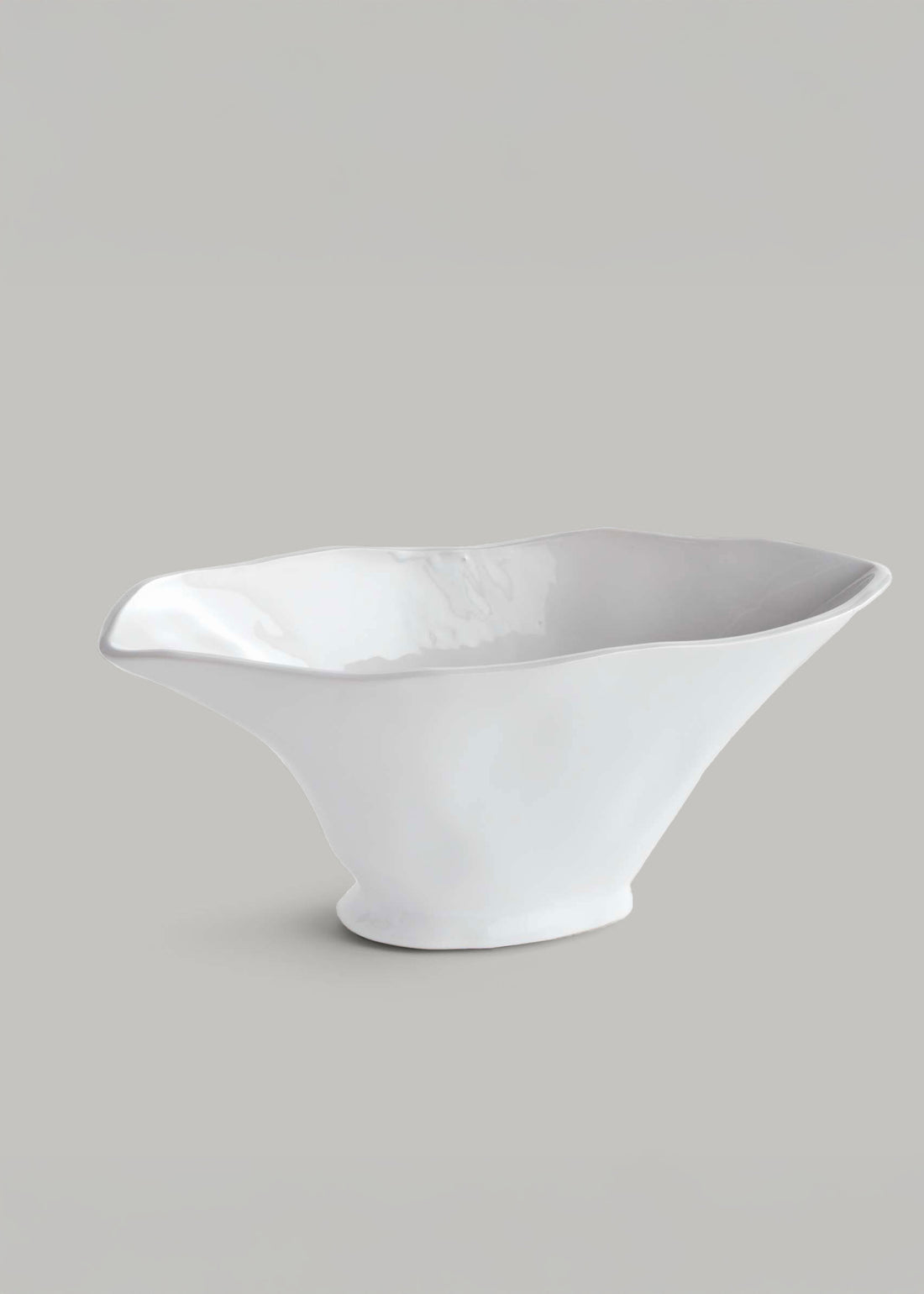 Handmade Ceramic Oval Vase in White