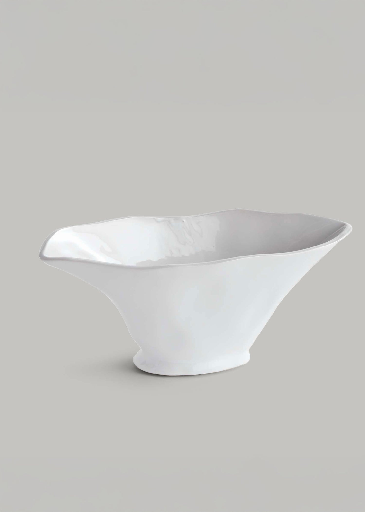 Handmade Ceramic Oval Vase in White