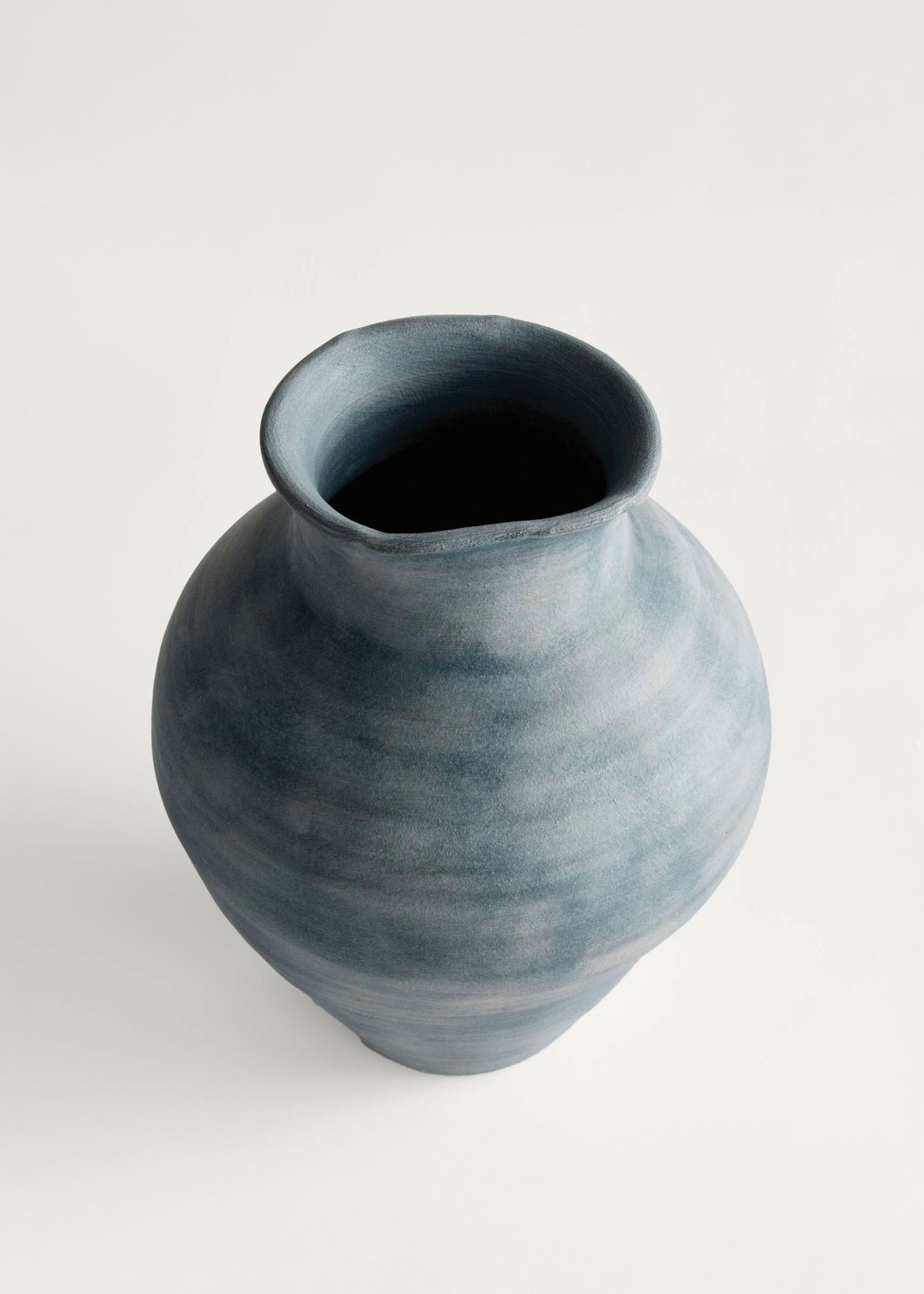 Blue Grey Handmade Terra Cotta Vase