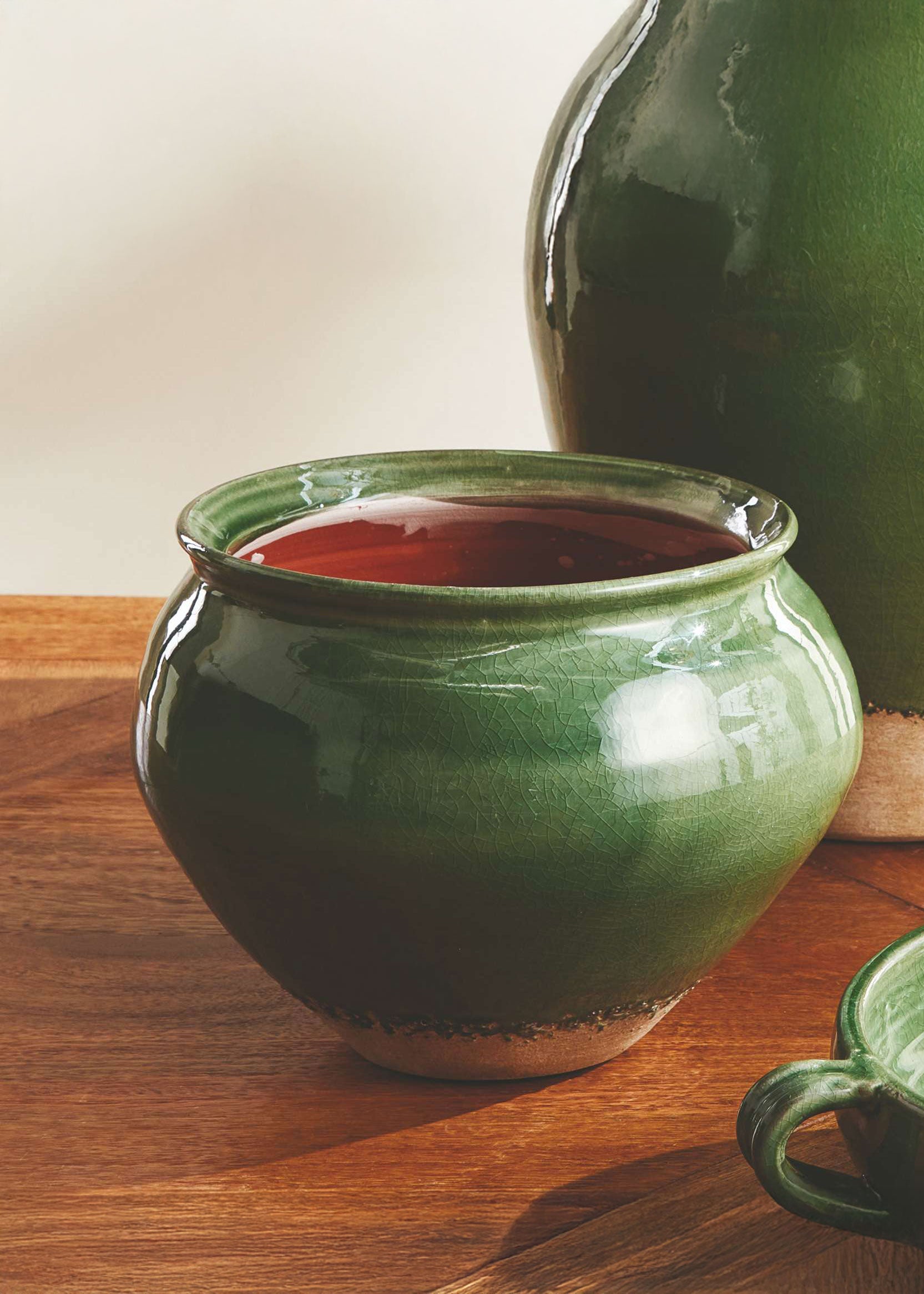 Handmade Green Terra Cotta Vases