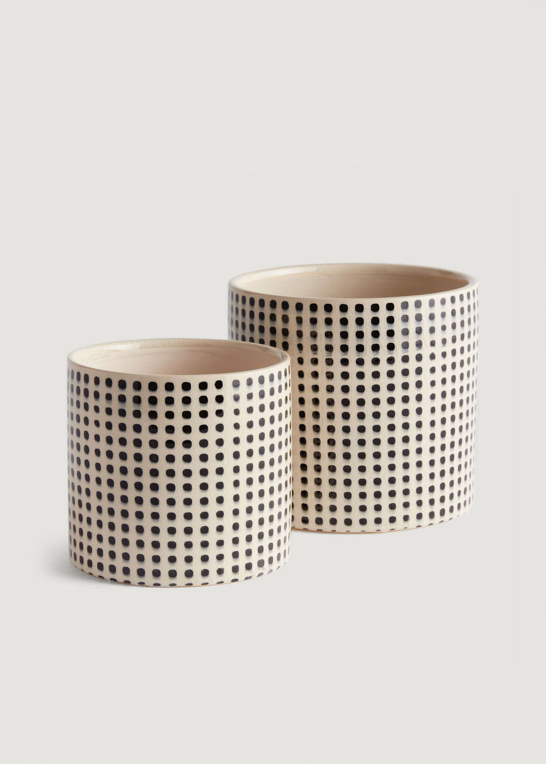Set of 2 Handmade Dotted Ceramic Pots