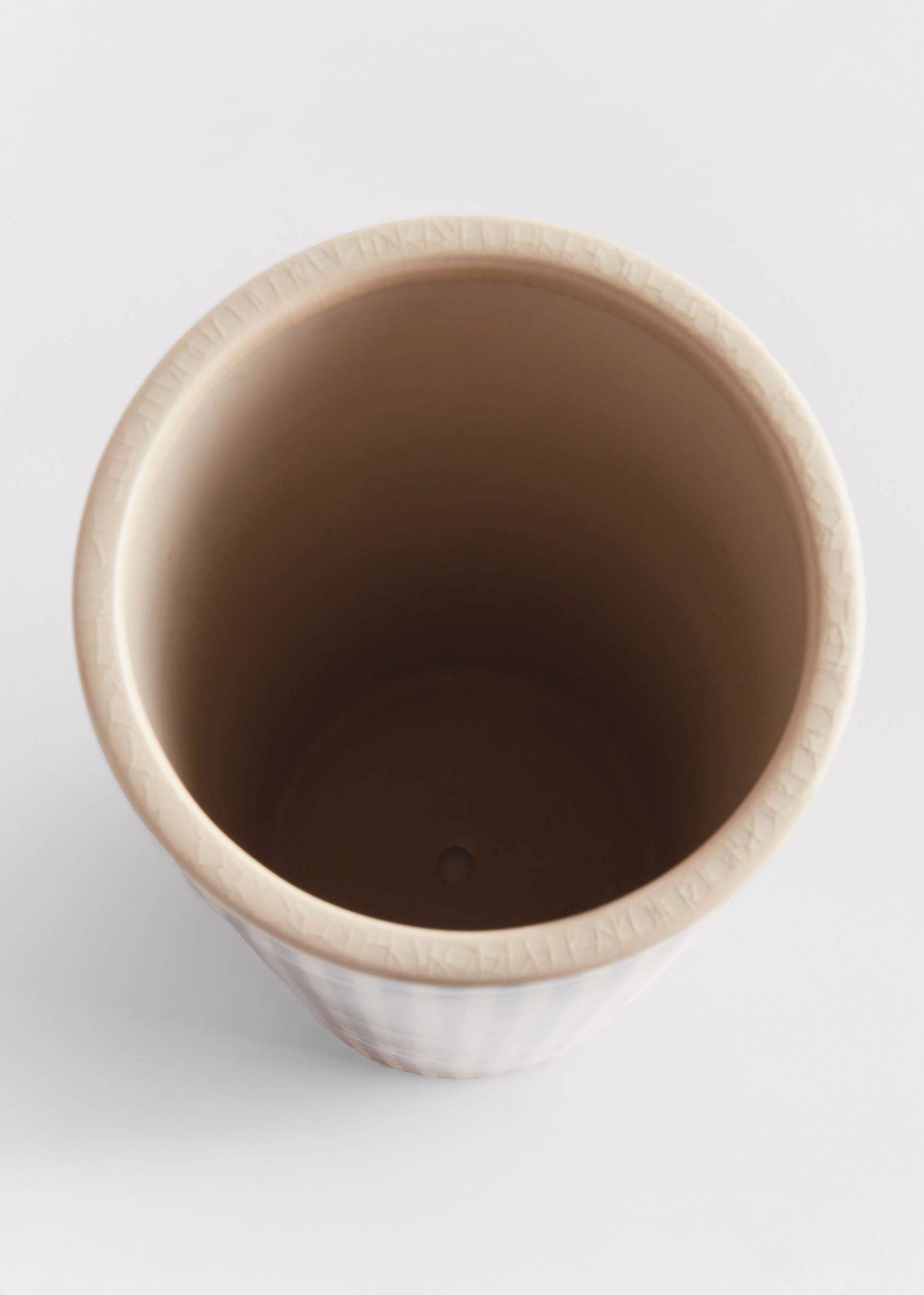 Close-up of a Ceramic Cylinder Vase opening