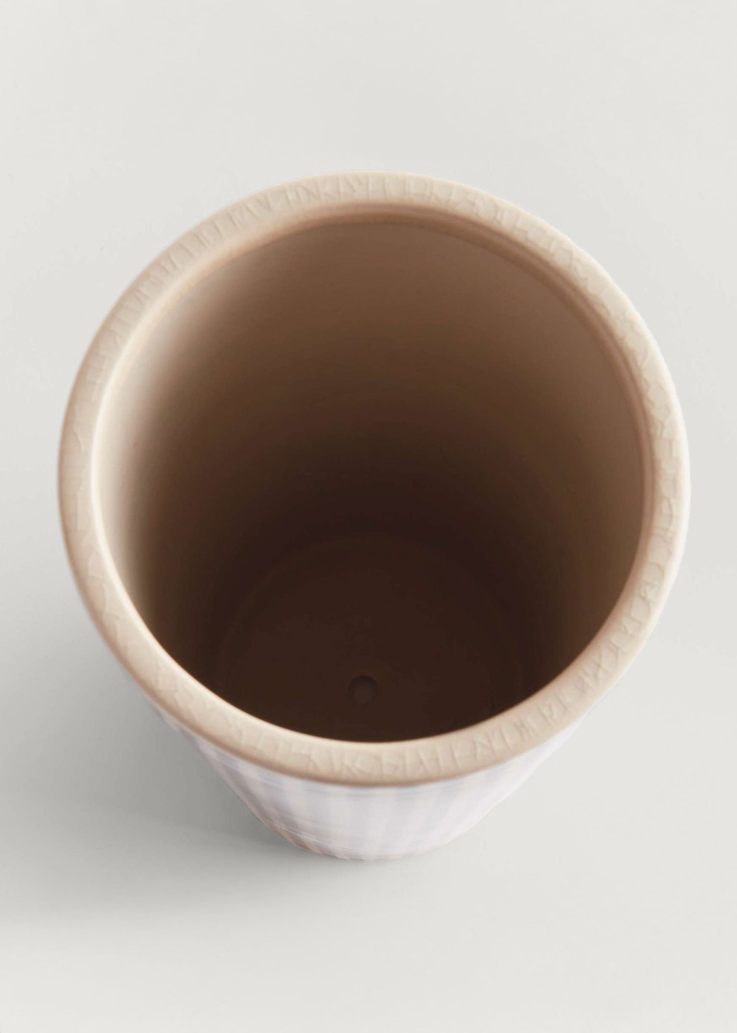 Close-up of a Ceramic Cylinder Vase opening