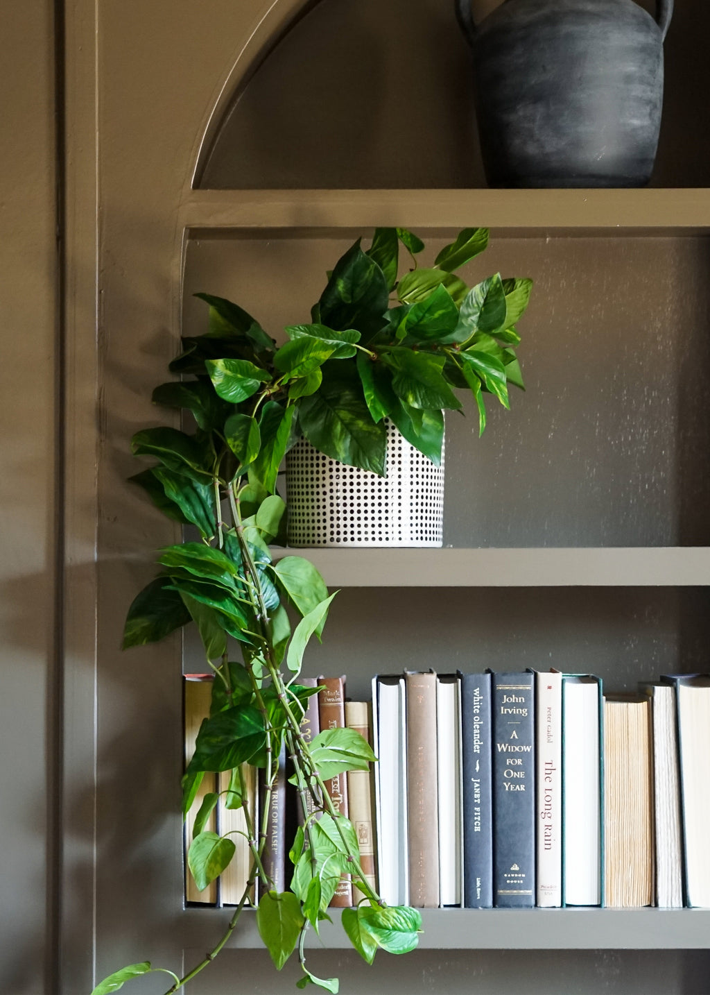 Artificial Pothos is Handmade Dotted Ceramic Pot