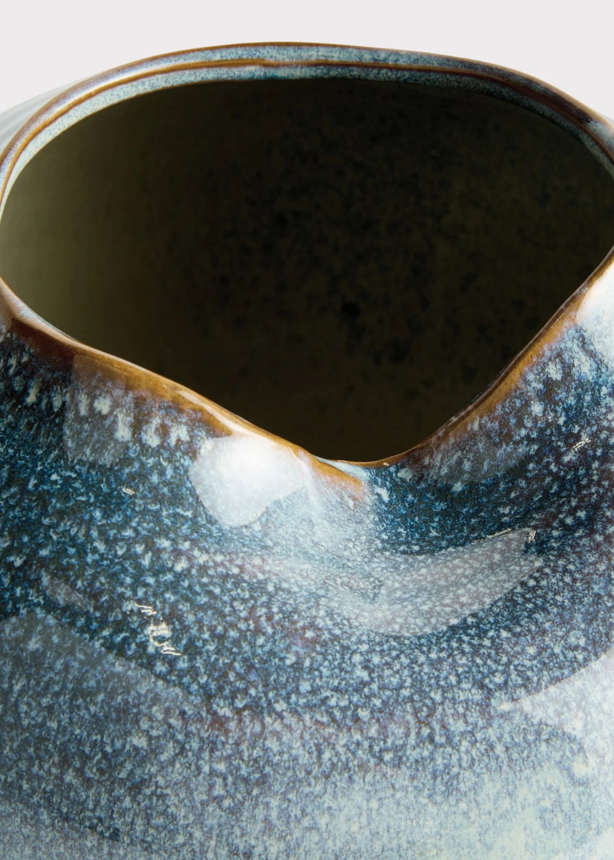 Handmade Stoneware Sculptural Vase in Blue Glaze