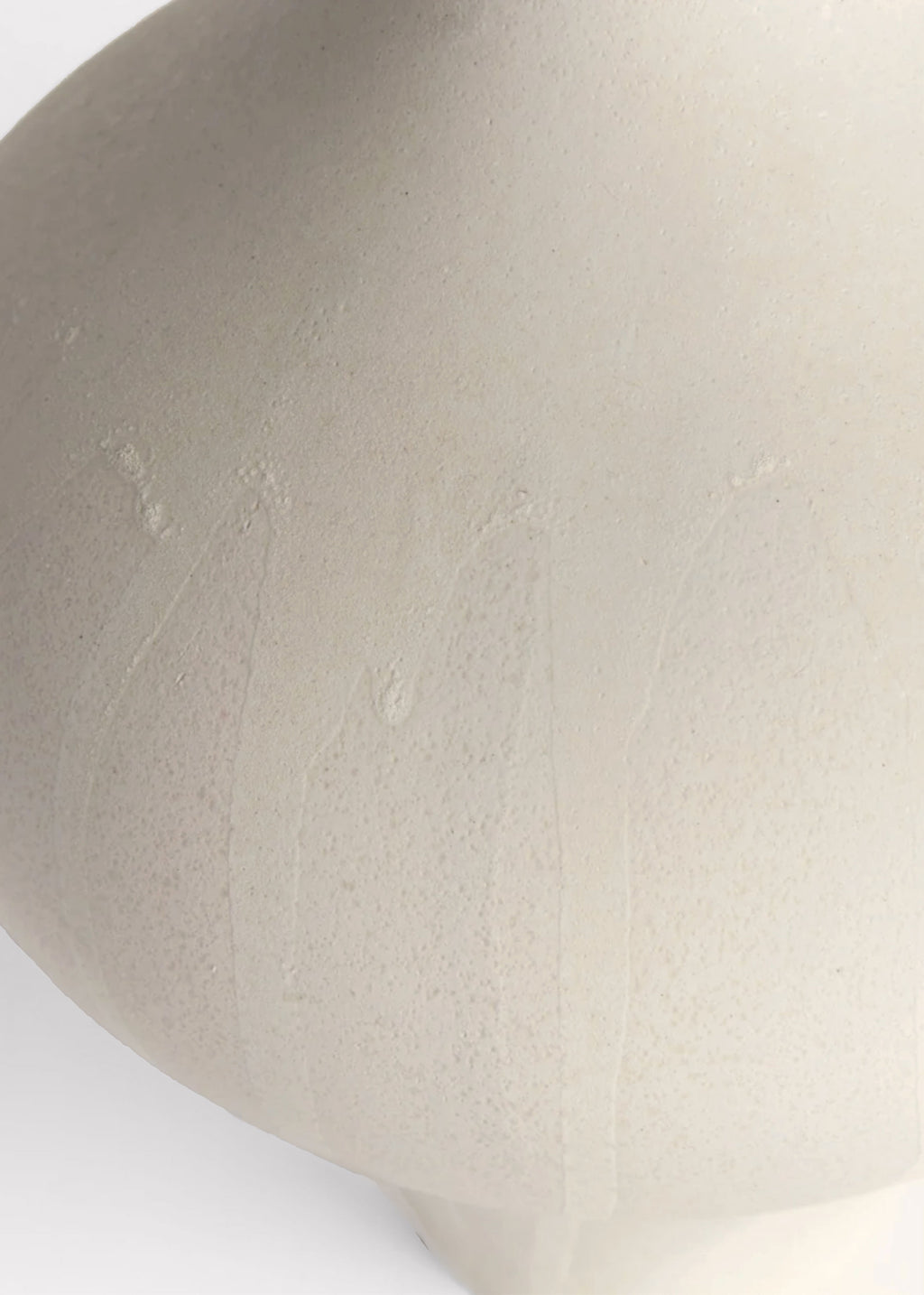 Close up of the glaze on the Handmade Ceramic Vase in Matte Cream