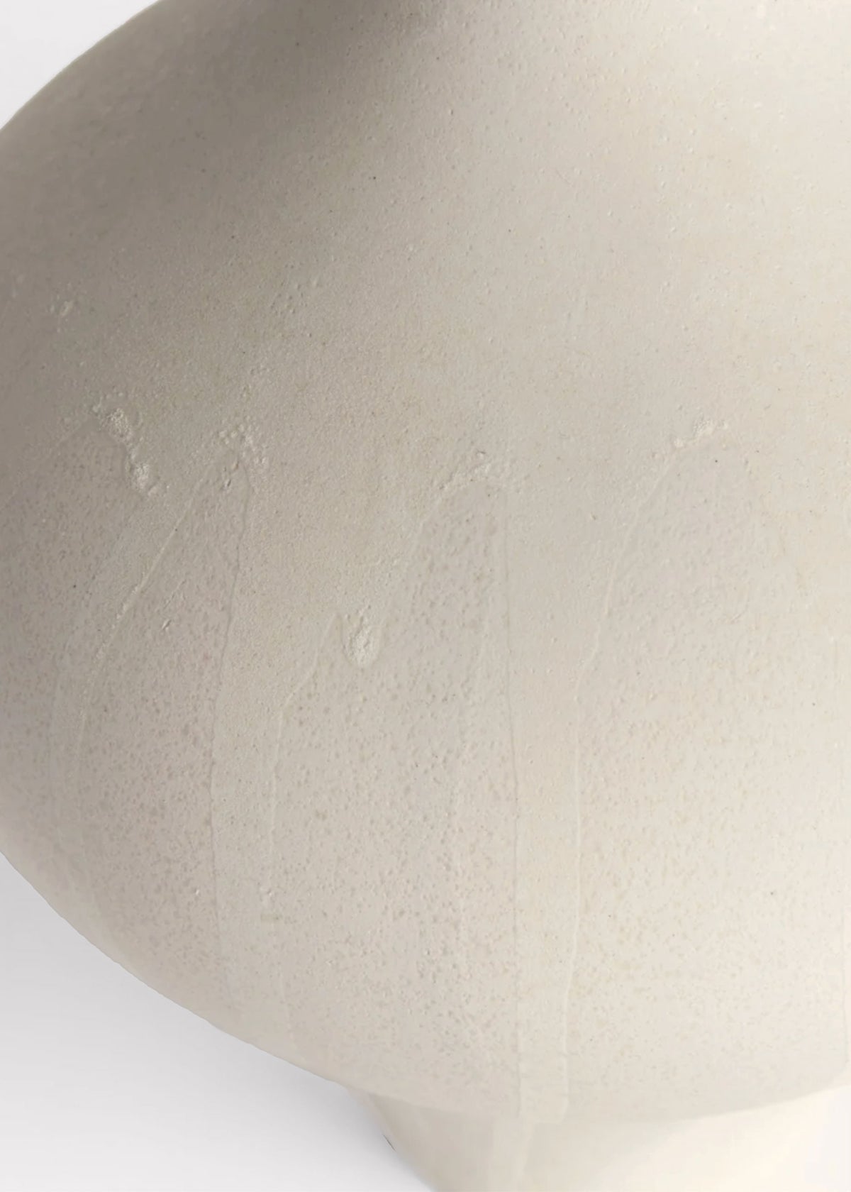 Close up of the glaze on the Handmade Ceramic Vase in Matte Cream