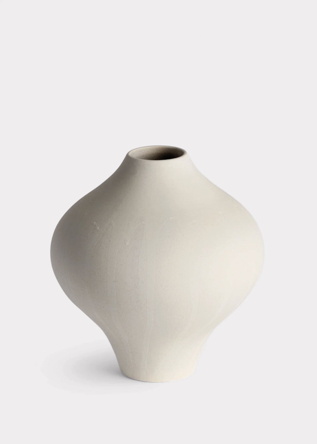 Handmade Ceramic Vase in Matte Cream - 9.75" Tall