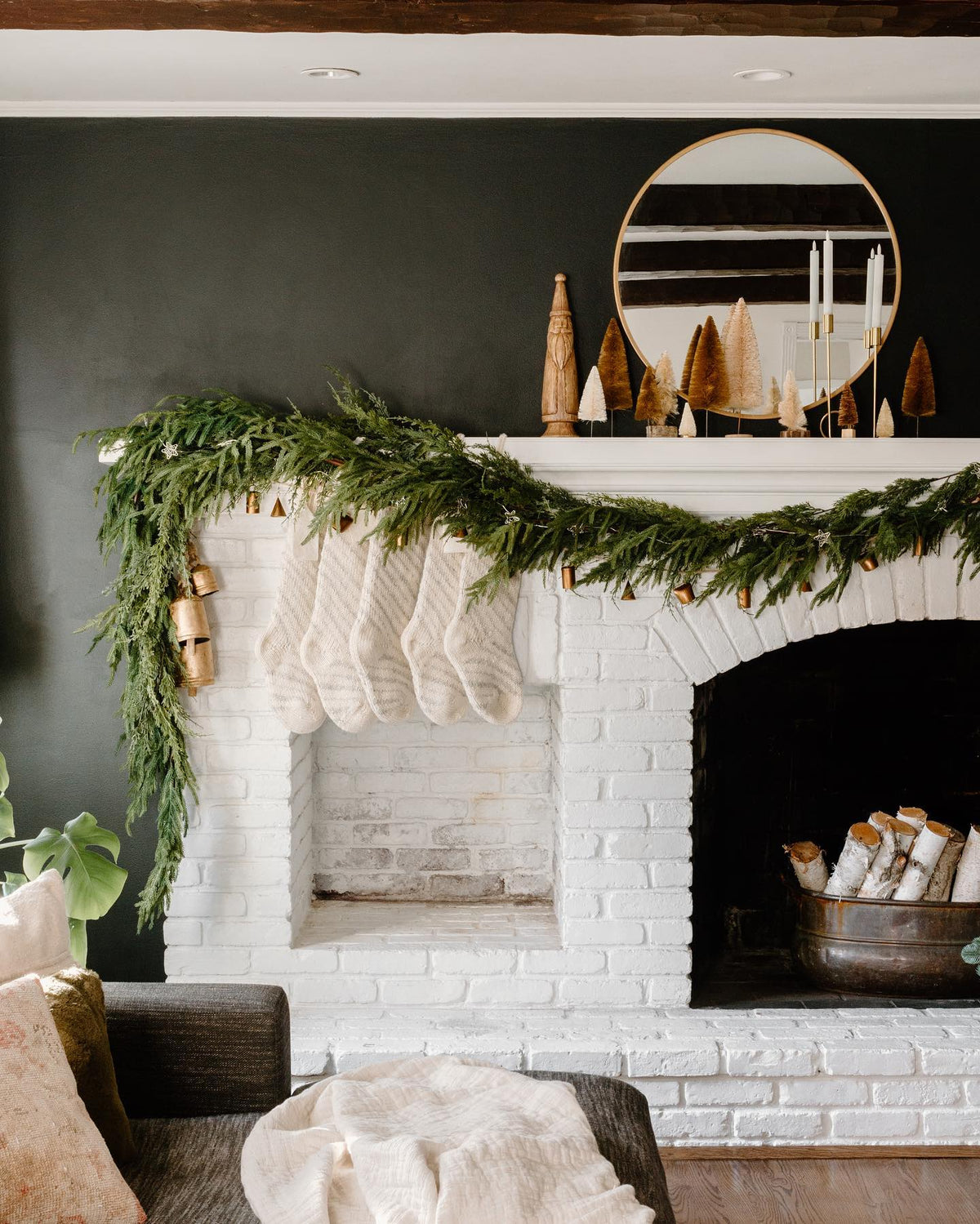 holiday garland decorated