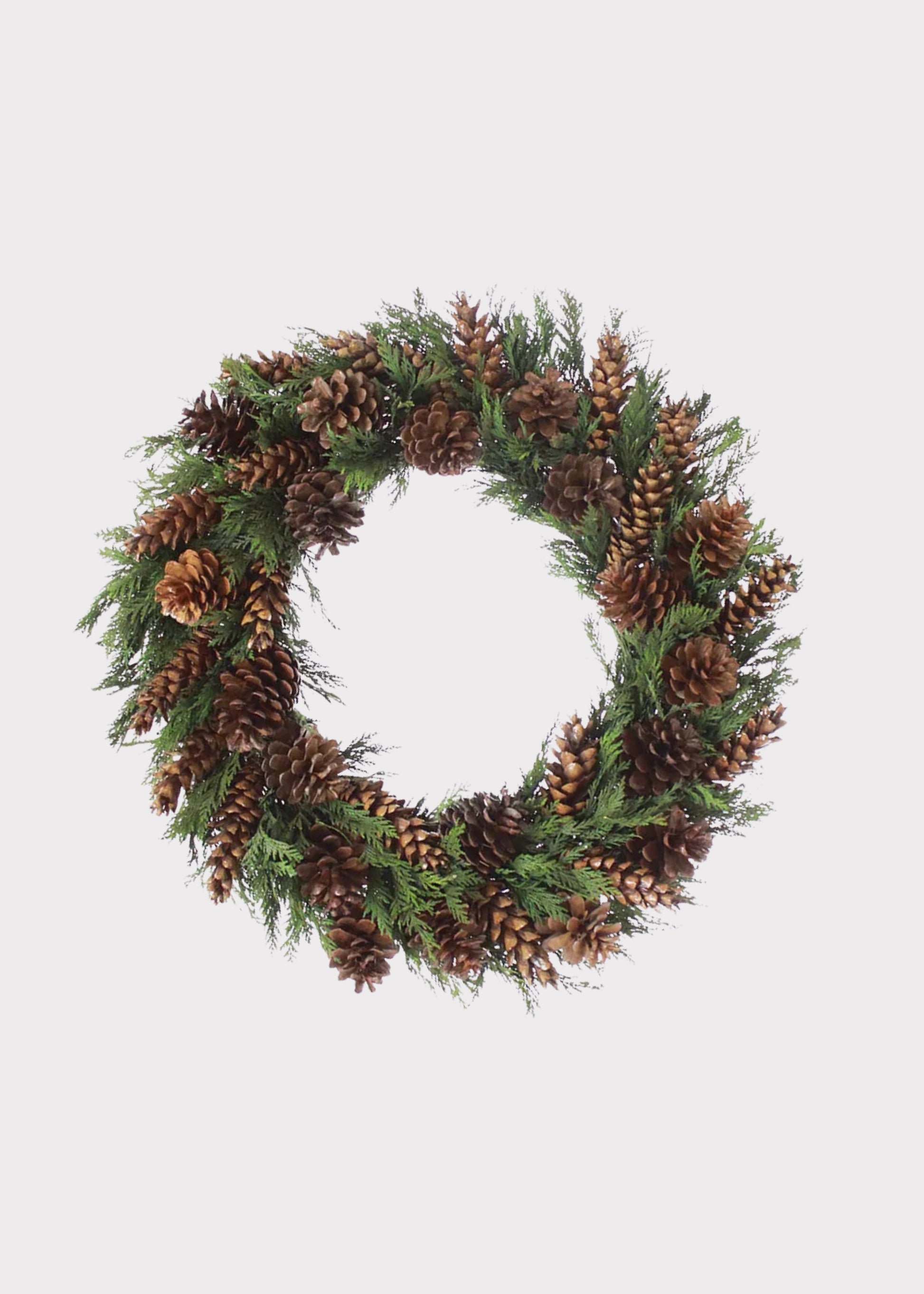 Preserved Cedar and Pine Cone Wreath