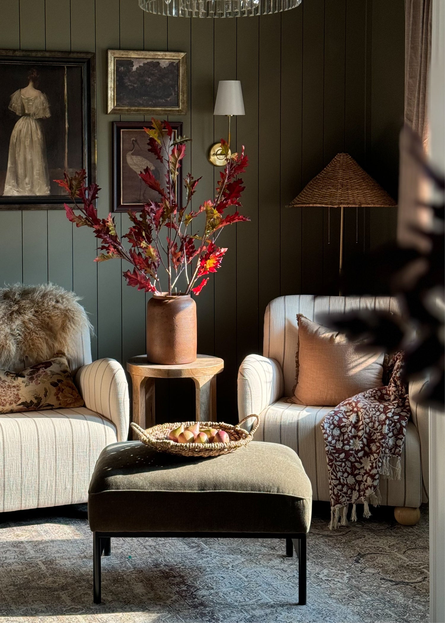 SALE Tall Burgundy Artificial Oak Leaf Branch 43.25" Afloral