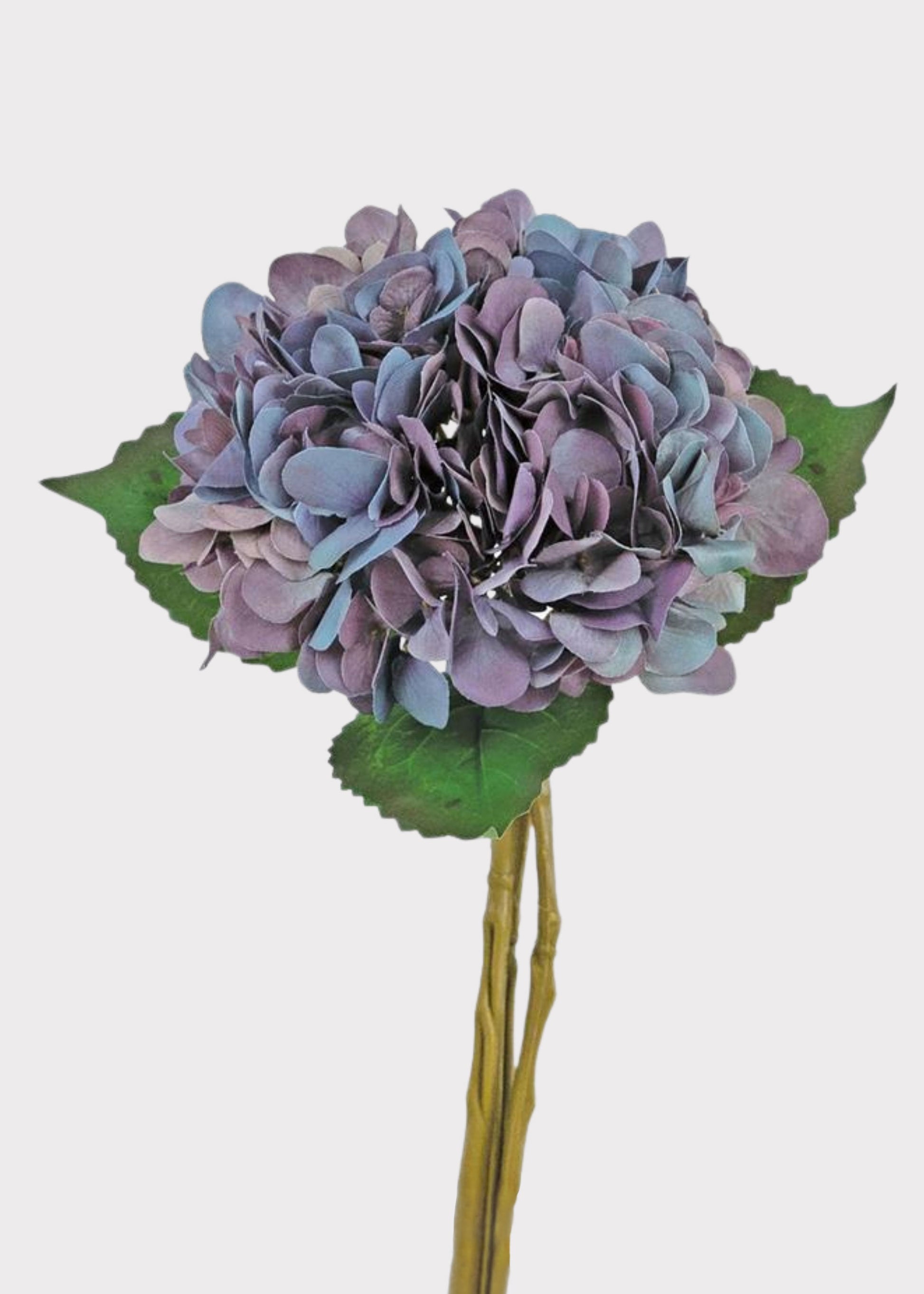 Vintage Plum and Blue Fake Hydrangea Flower Bundle