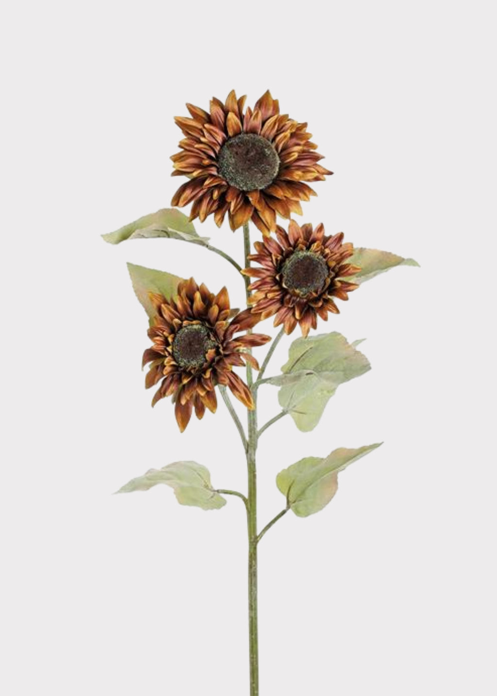 Fake Sunflower Stem in Rust Brown