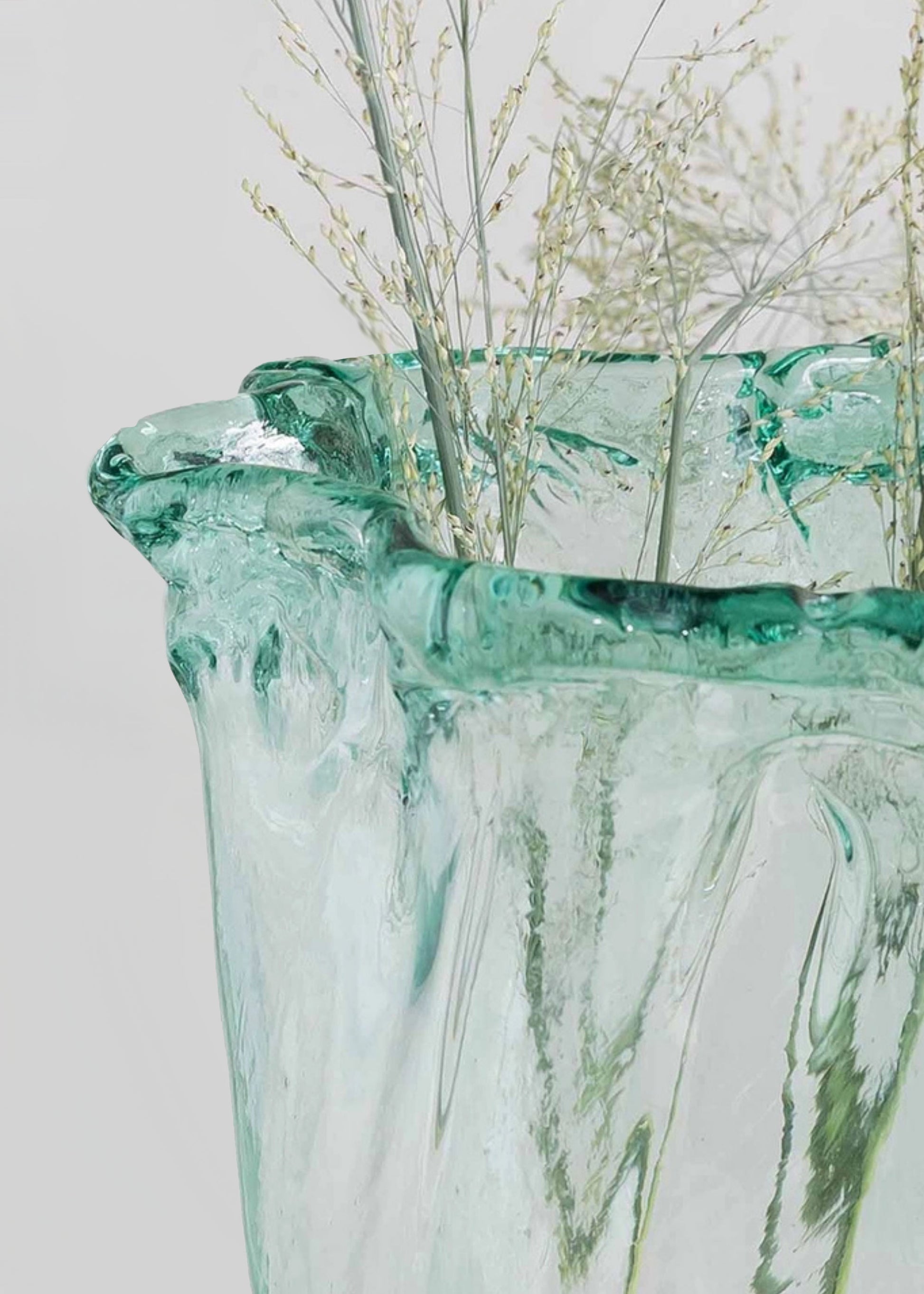 Green glass vase 