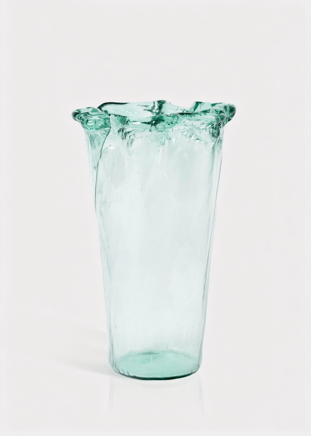 Tall Recycled Glass Vase in Green