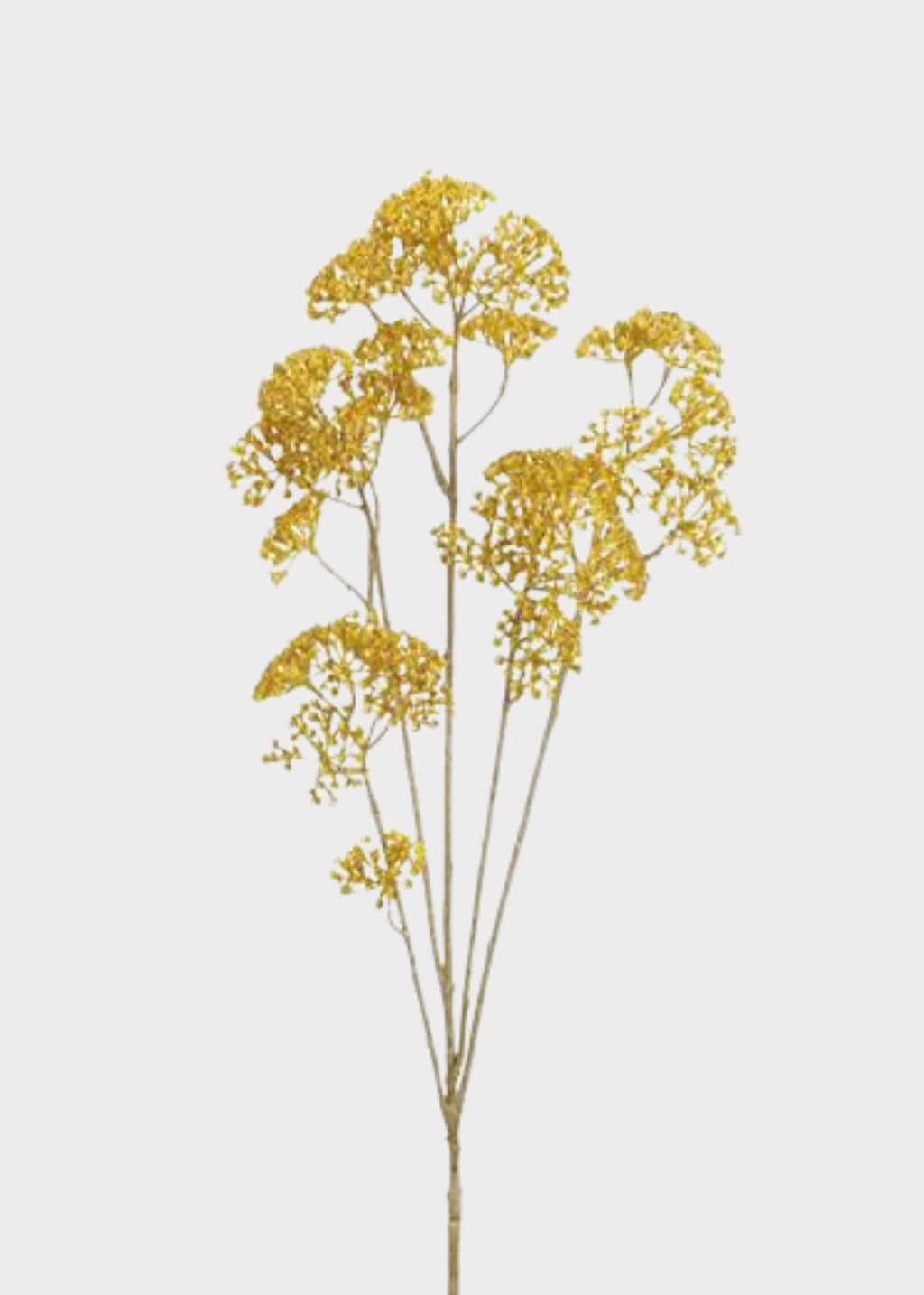 Autumn Mustard Yellow Fake Yarrow Flower Branch
