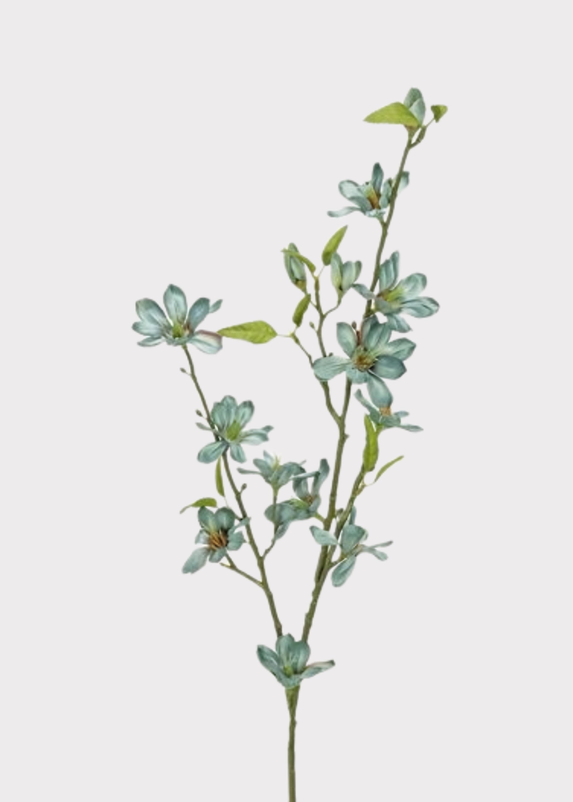 Artificial Magnolia Flower Branch in Blue Grey