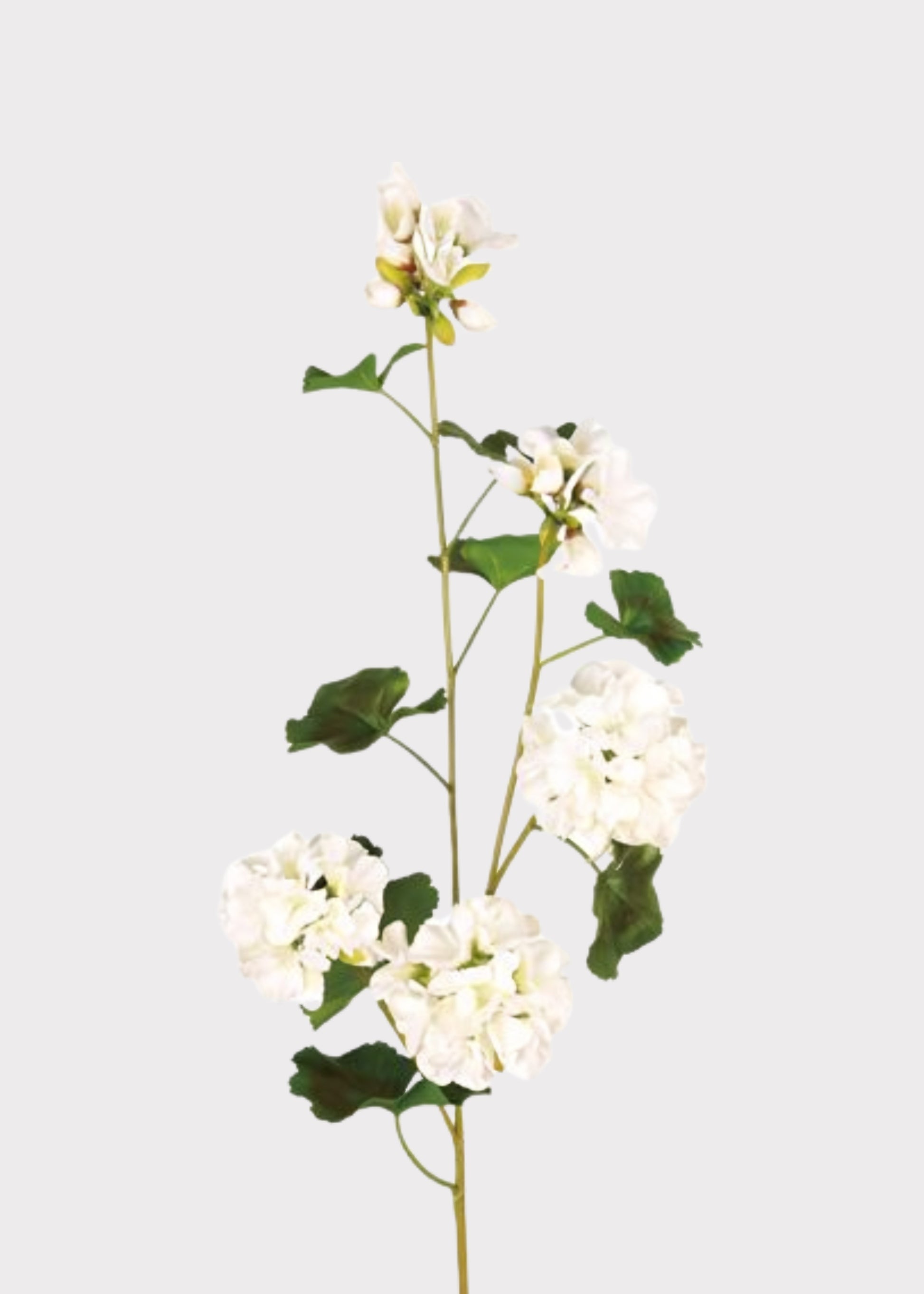 White Fake Geranium Indoor/Outdoor Flower Branch