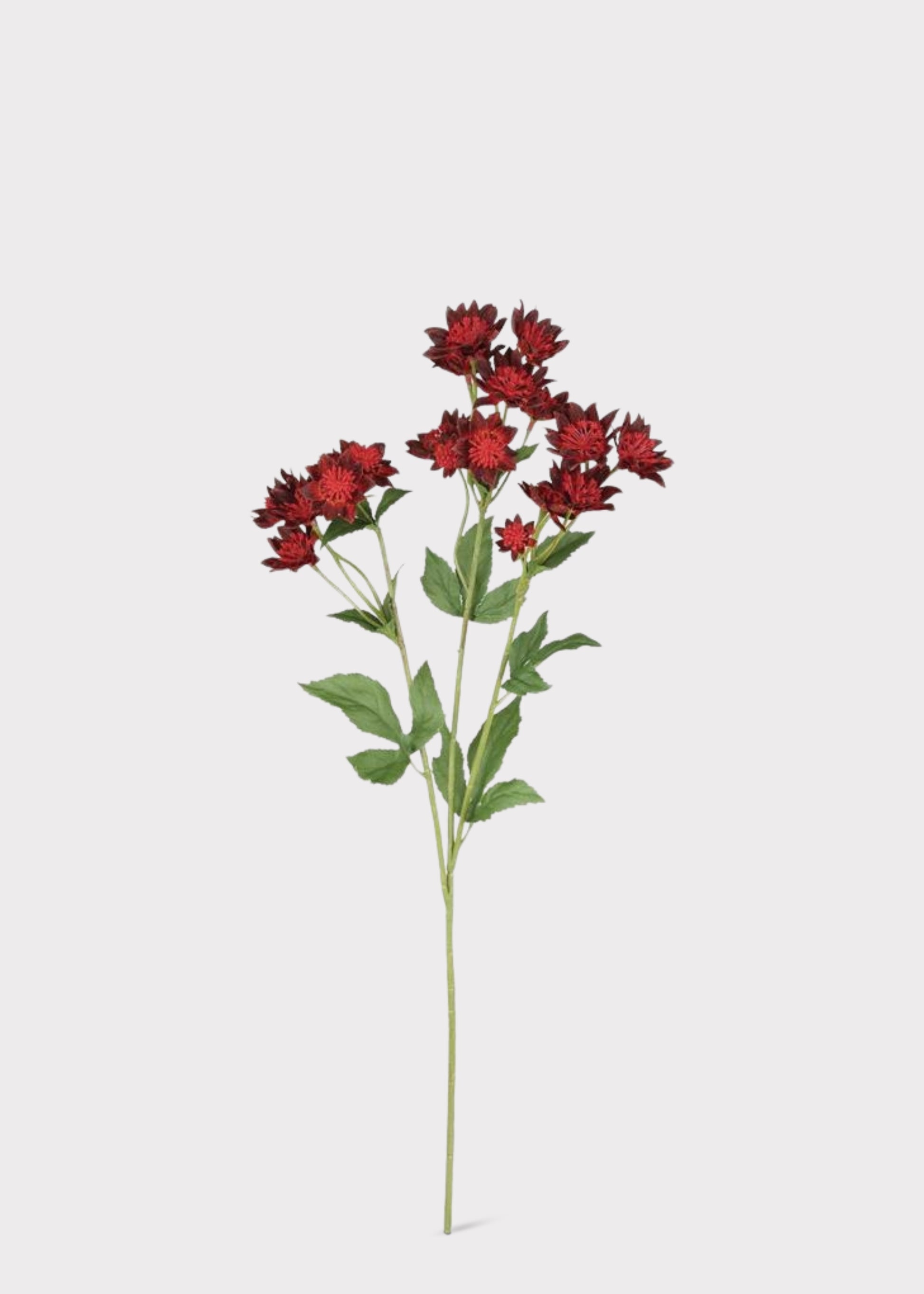 Artificial Astrantia Flower Stem in Red