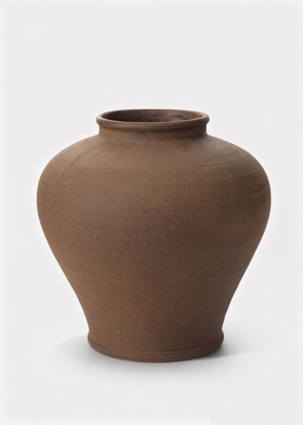 Large Stoneware Table Vase in Warm Brown