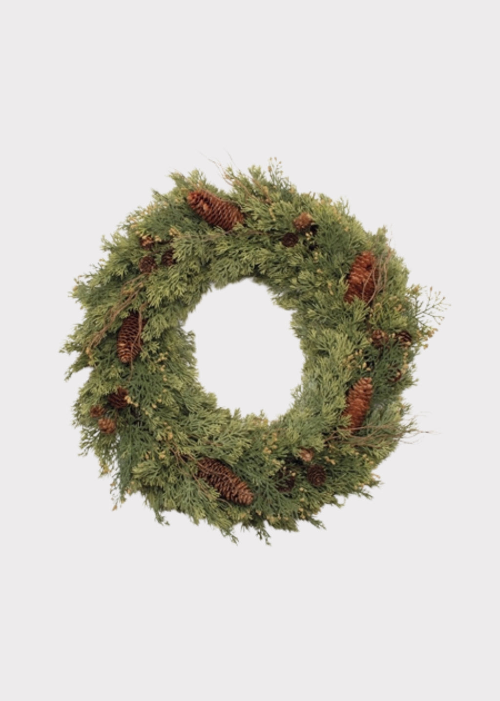 Artificial Pine Holiday Wreath with Cones