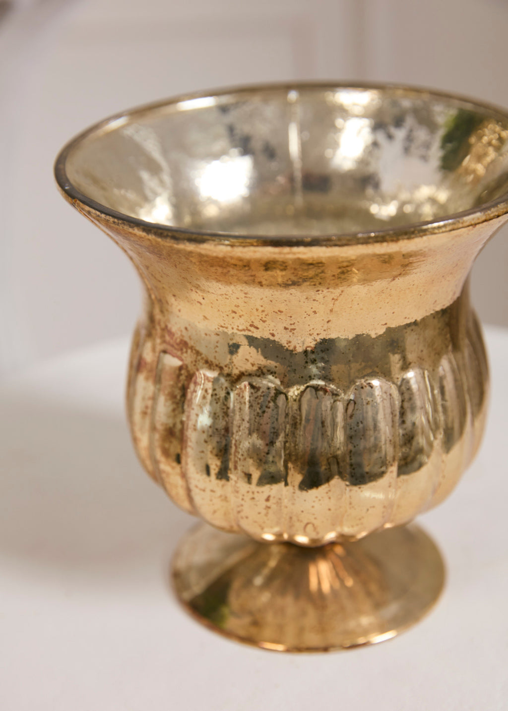 Gold decorative mercury glass vase 