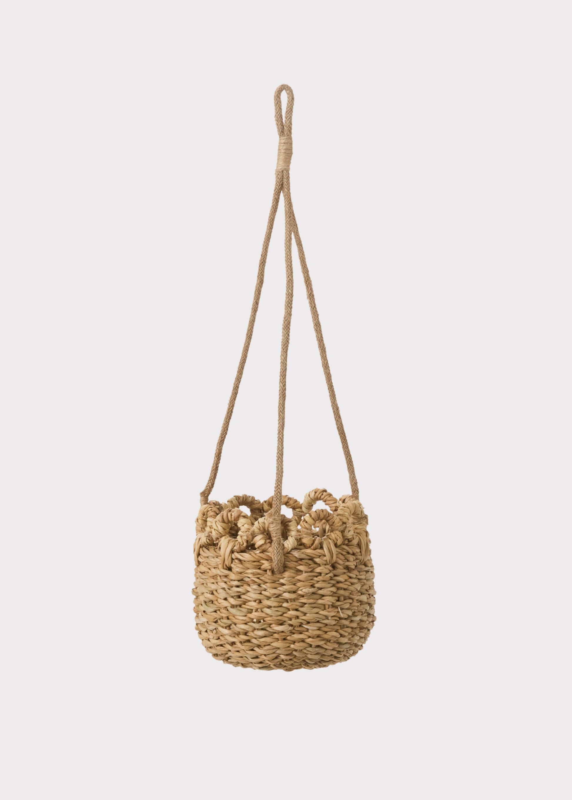 Handmade Woven Seagrass Hanging Plant Basket 