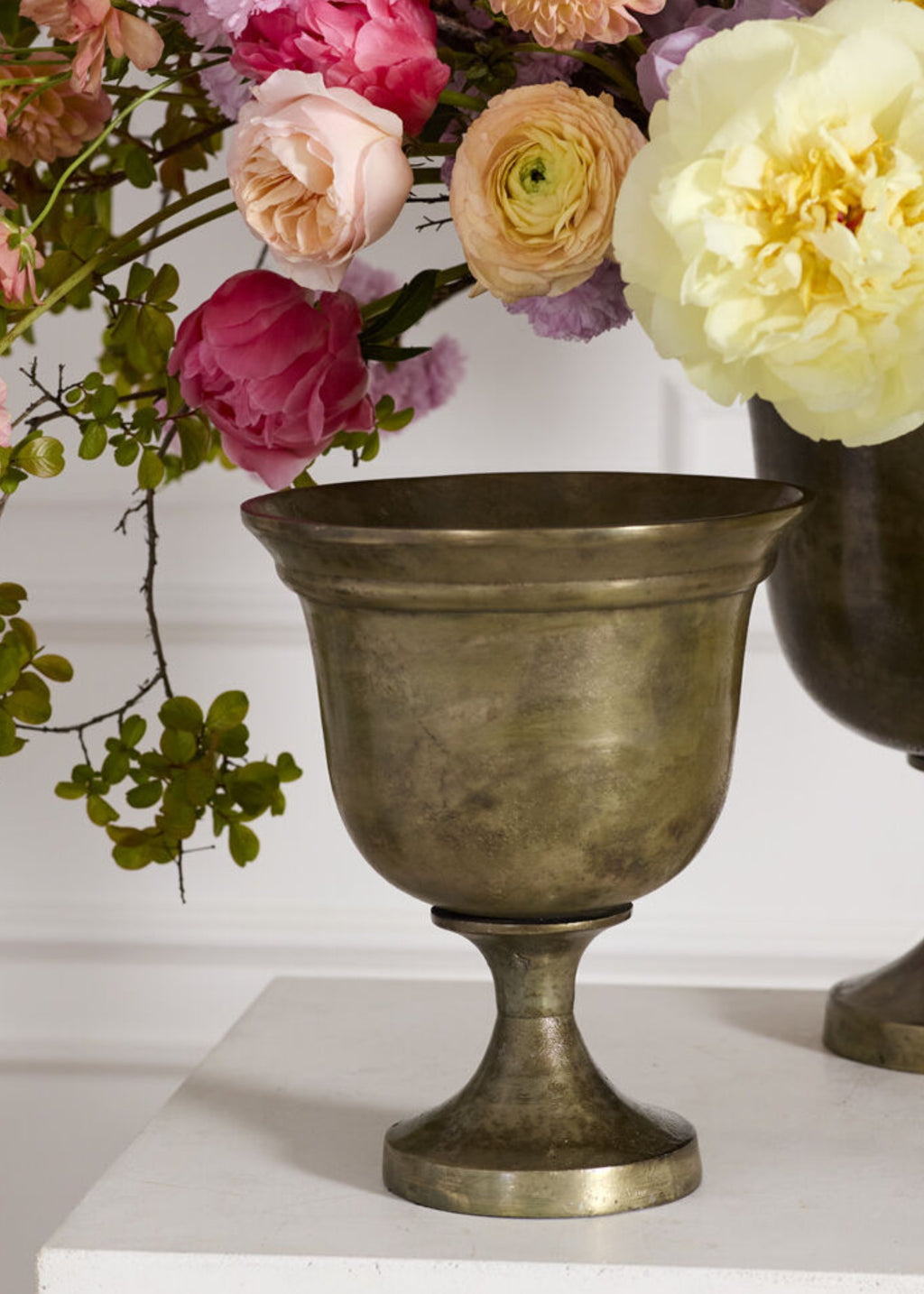 Aluminum Metal Vase in Bronze