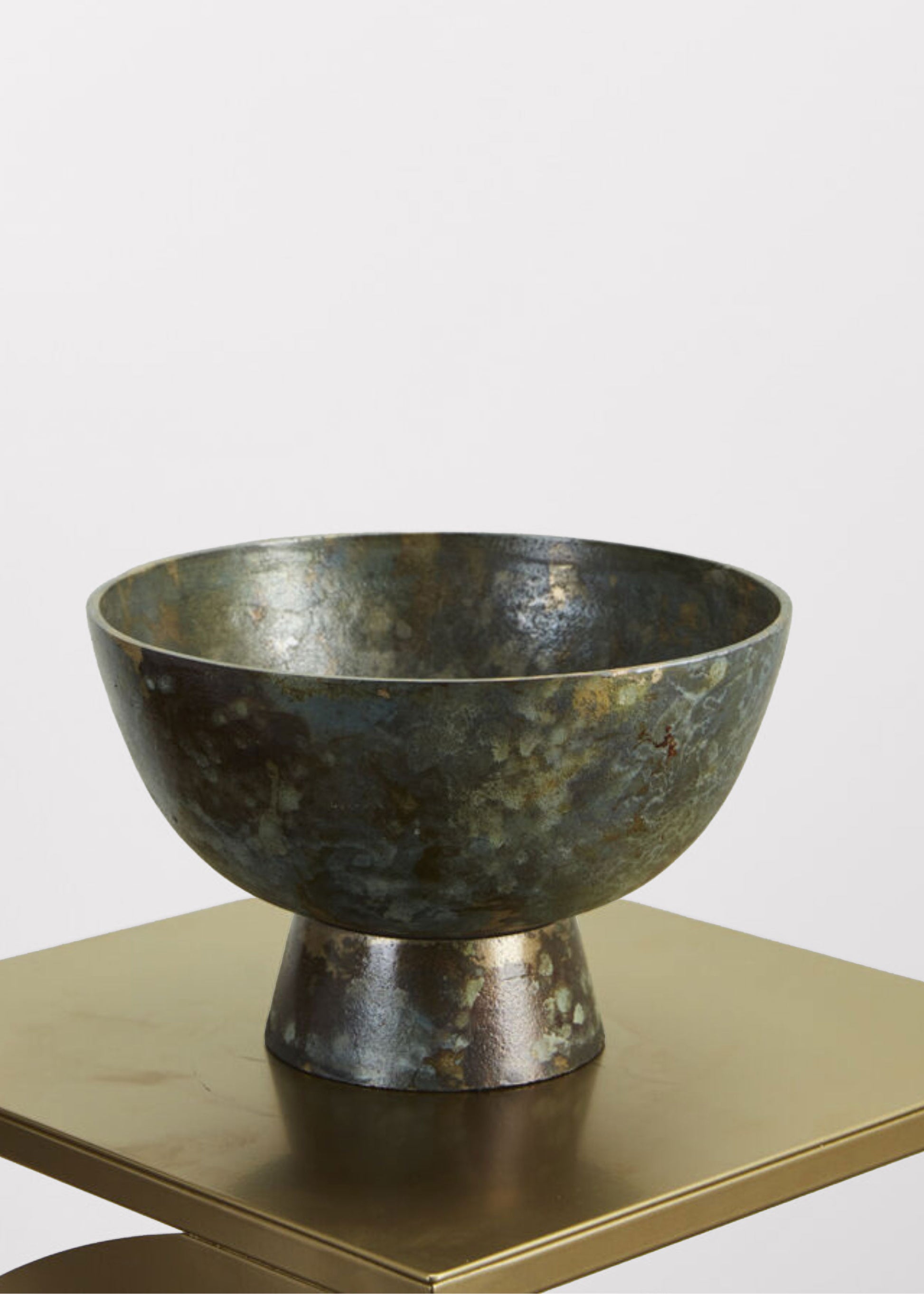 Metal Bowl with a Gold and Charcoal Patina