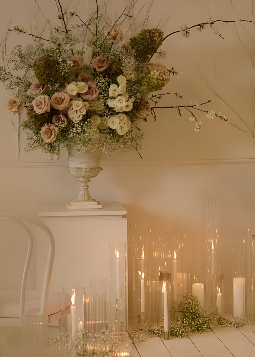 Decorative Urn with Flower Arrangement