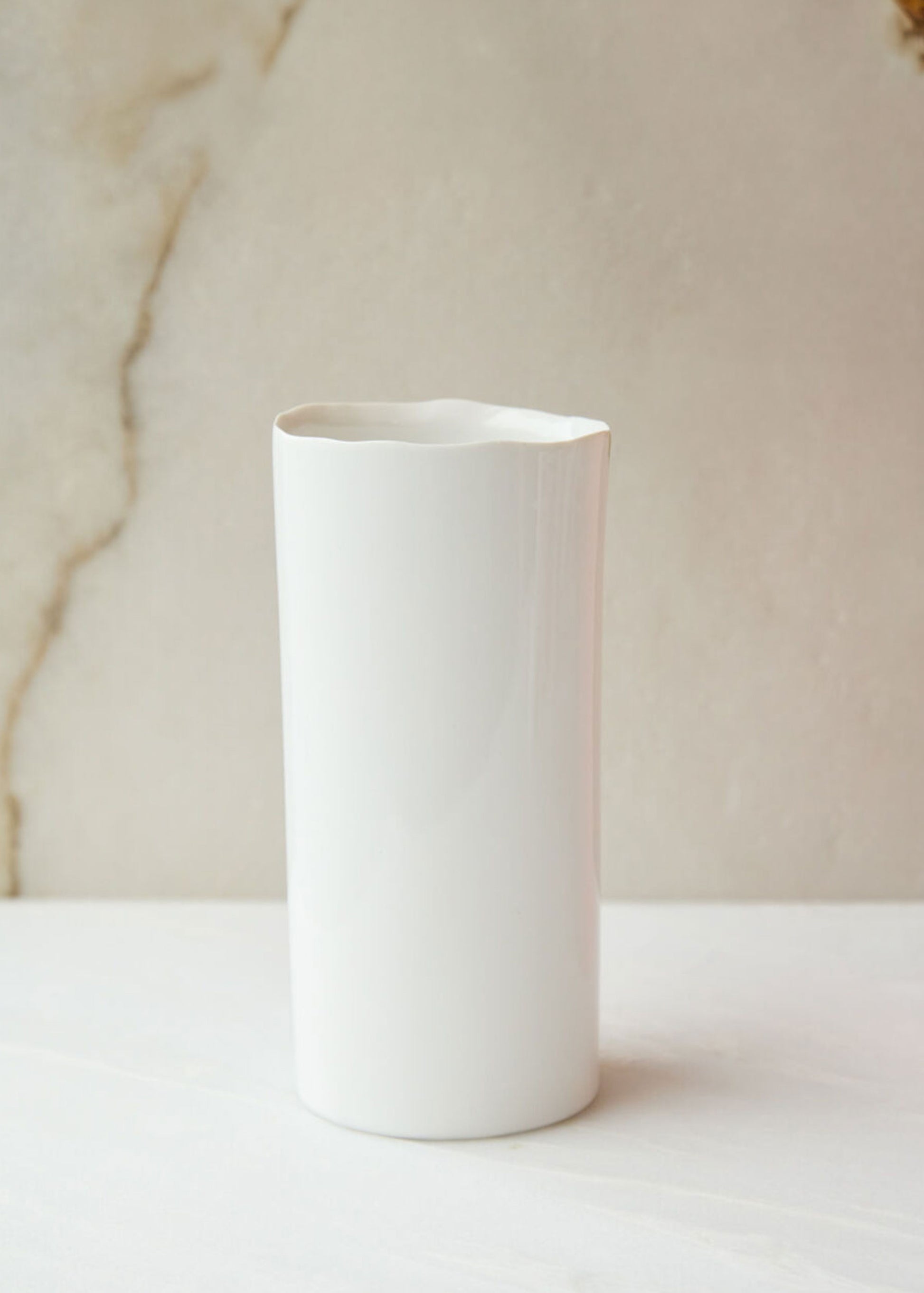 White Cylinder Vase