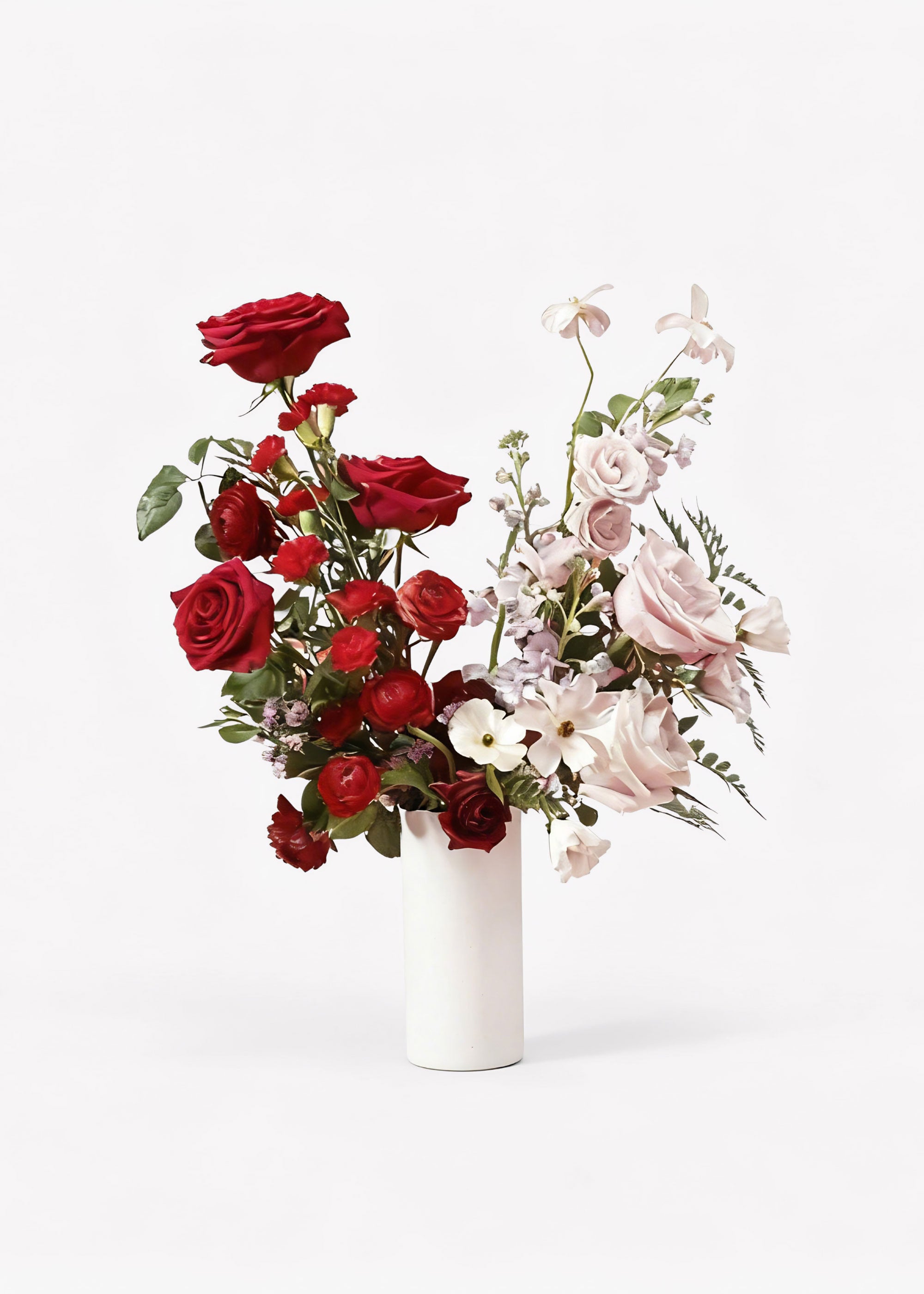 Glossy White Cylinder Ceramic Brooklyn Vase - 8