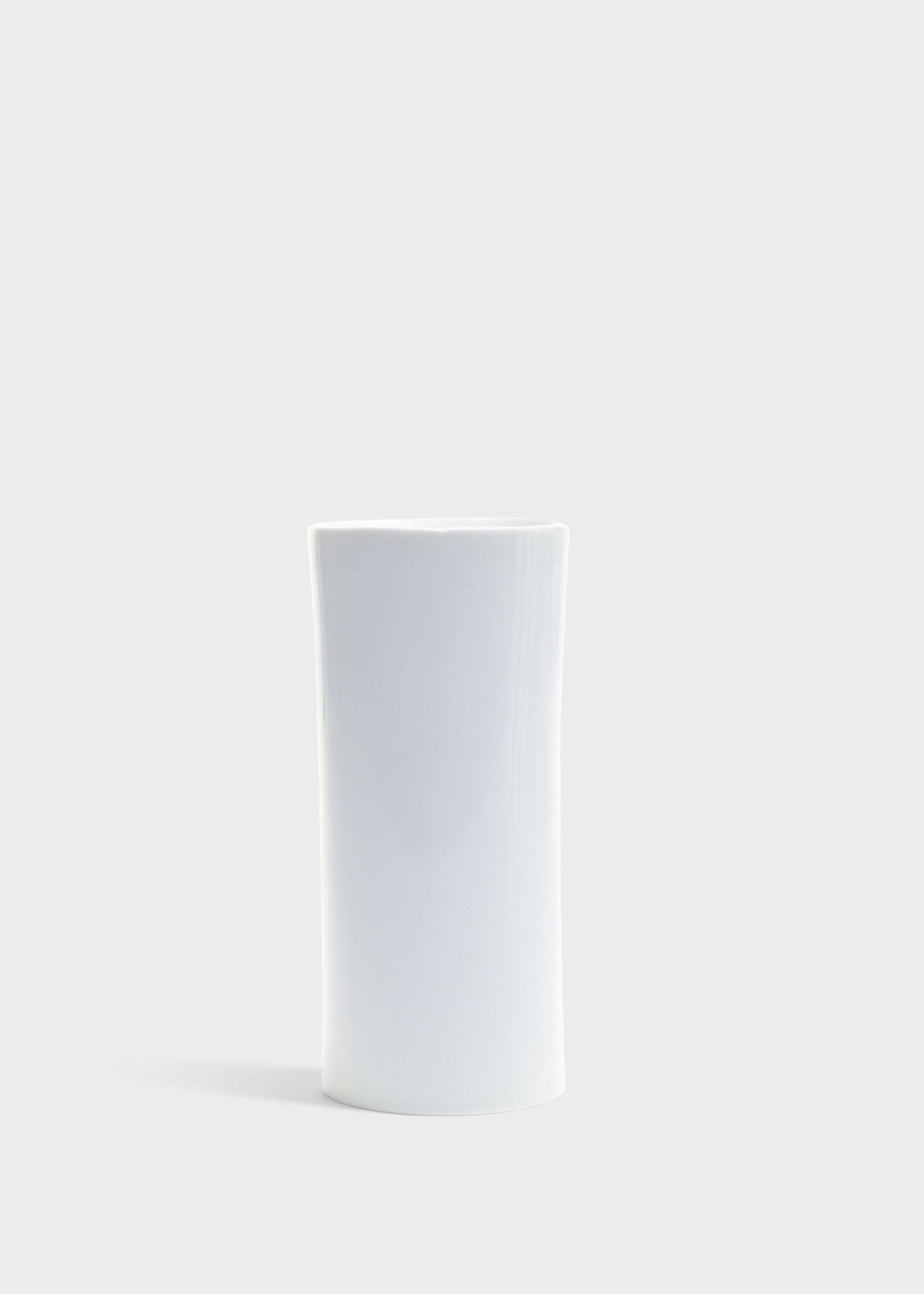 ✨️新品✨️ Murral Inflate petal top (White) Glossy White Cylinder Ceramic Brooklyn Vase - 8