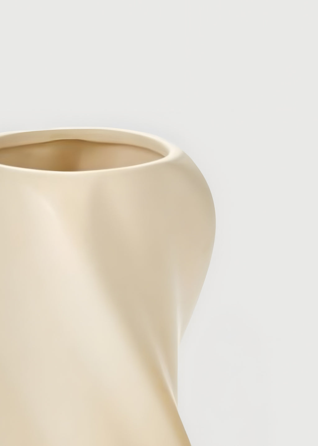 Opening of the Cream White Ceramic Vase