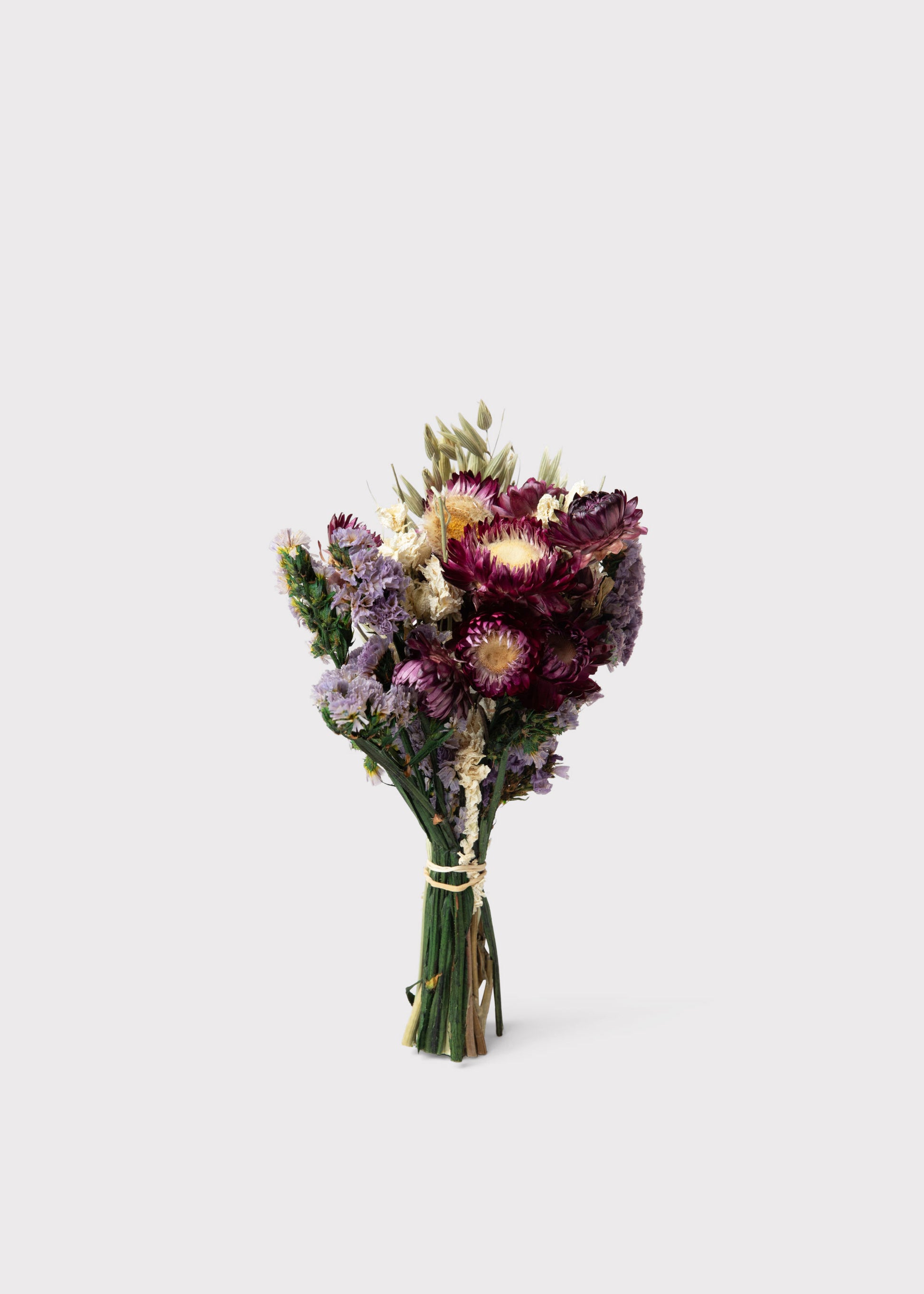 Purple and Cream Dried Wildflower Bouquet 