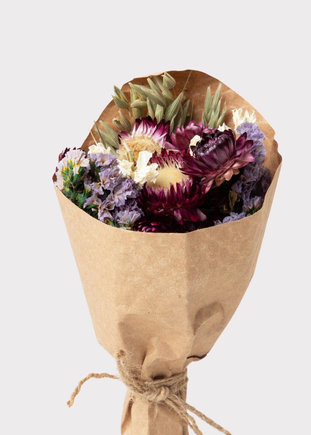 Mini Dried Flowers Purple and Cream Wildflower Bouquet 