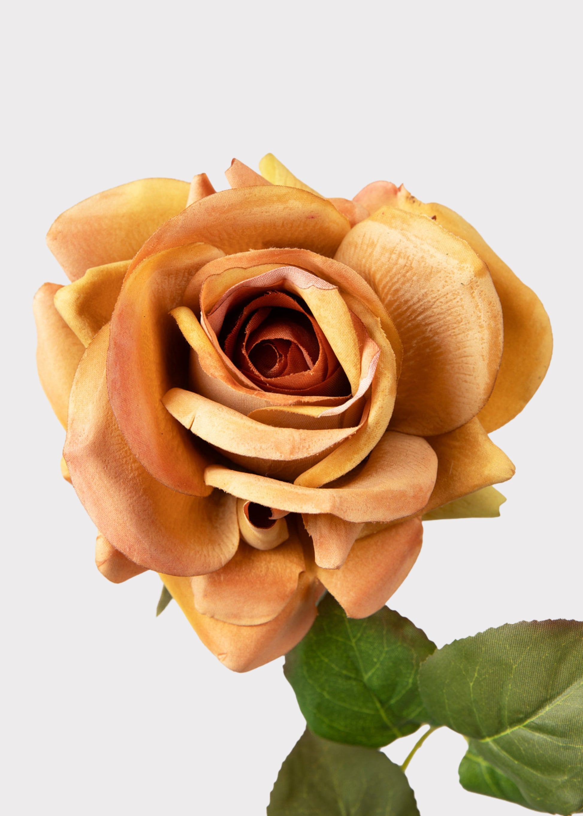 Deluxe Real Touch Rose in Autumn Orange