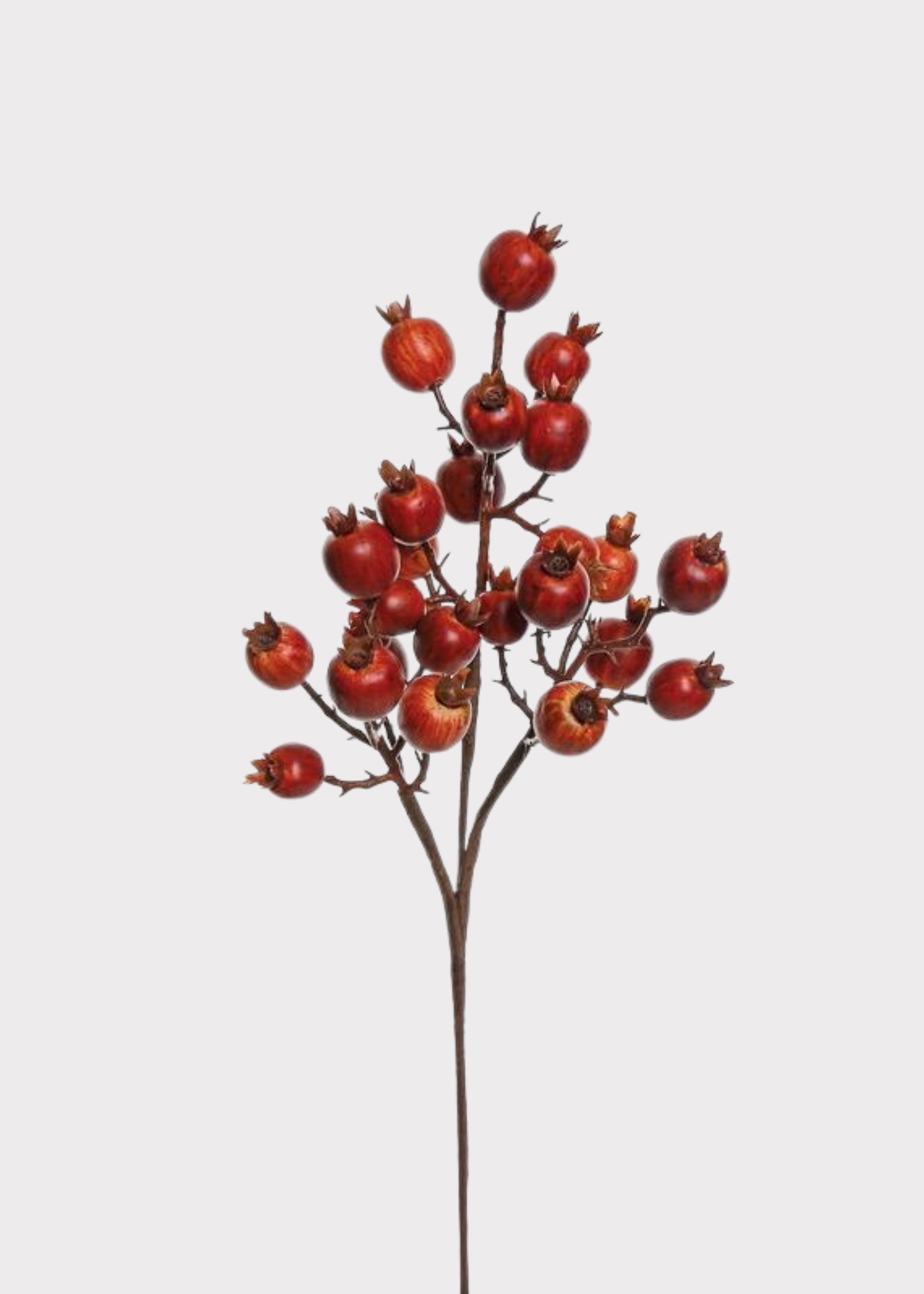 Autumn Rust Red Fake Rosehip Berry Pod Pick