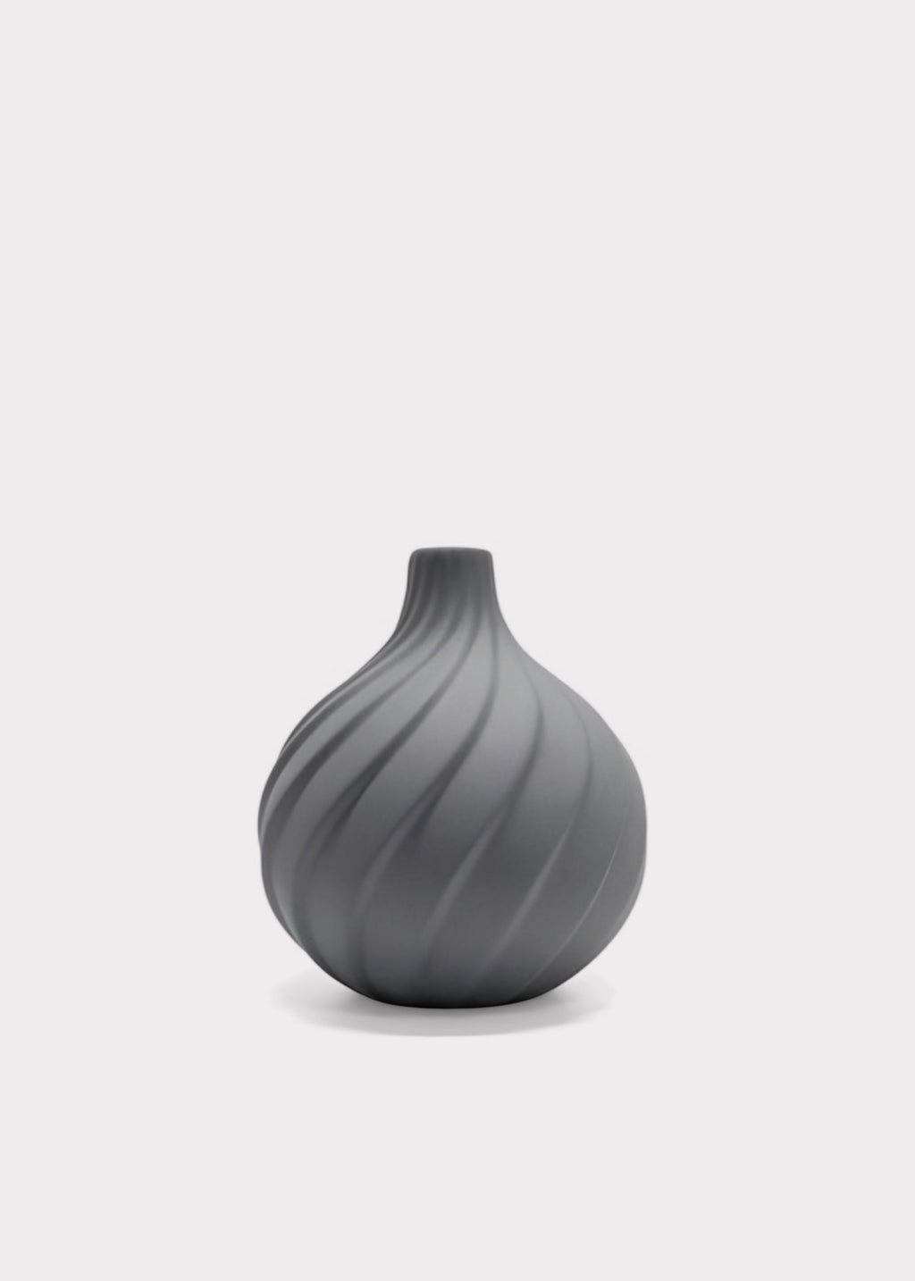 Small Handmade Porcelain Round Bud Vase in Charcoal