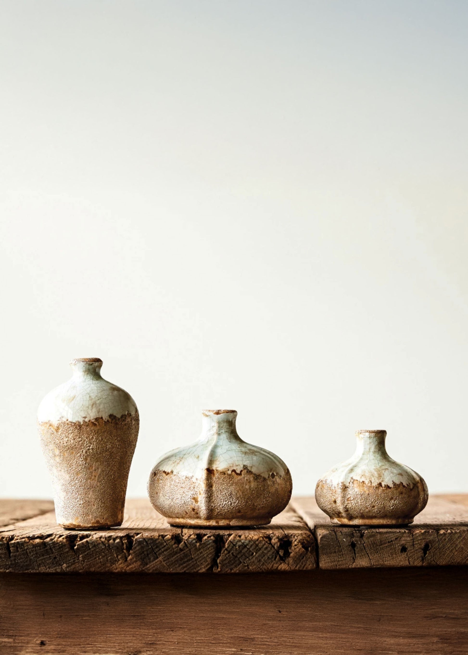  Distressed Terra Cotta Bud Vases