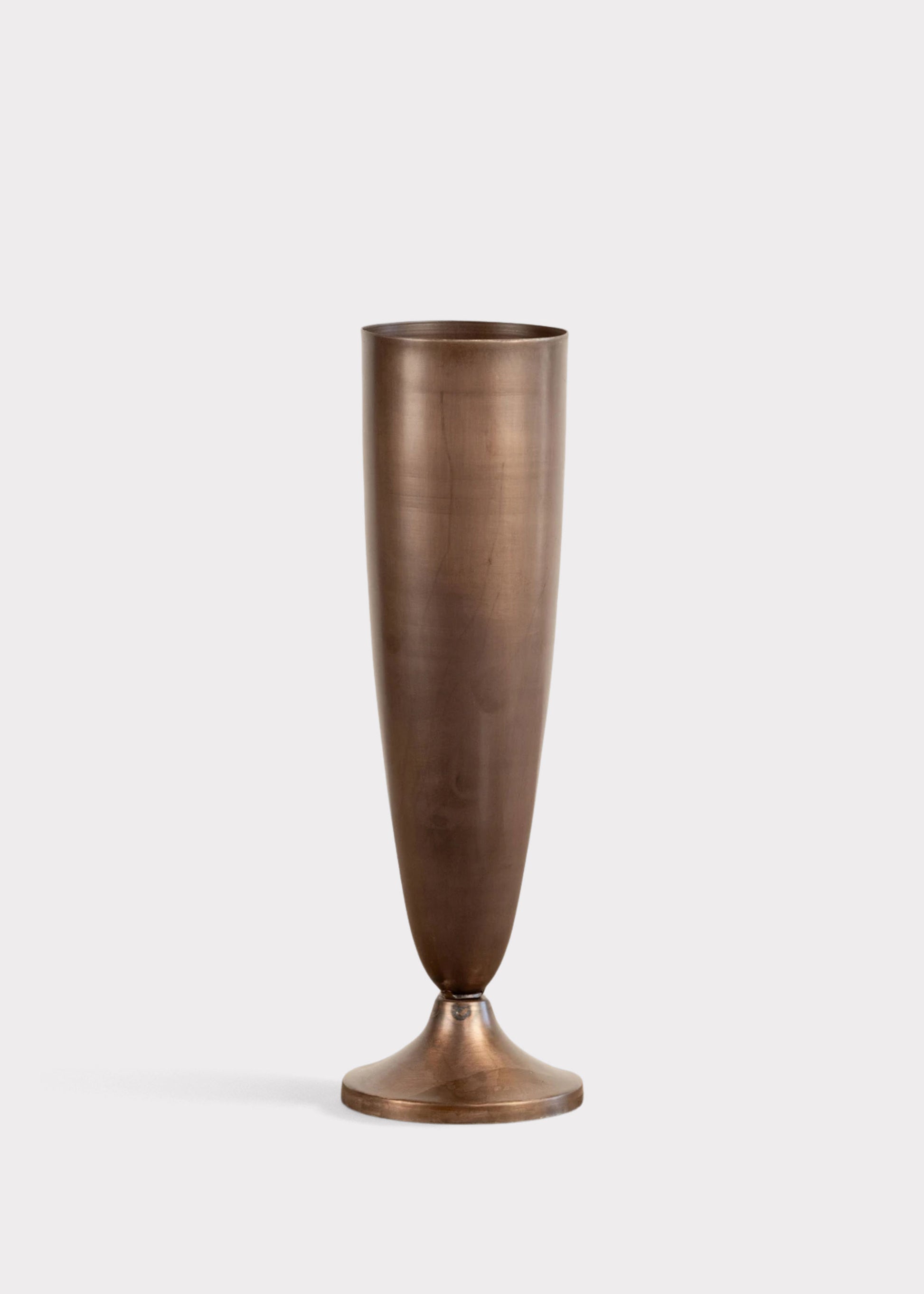 Tall Metal Vase in Bronze
