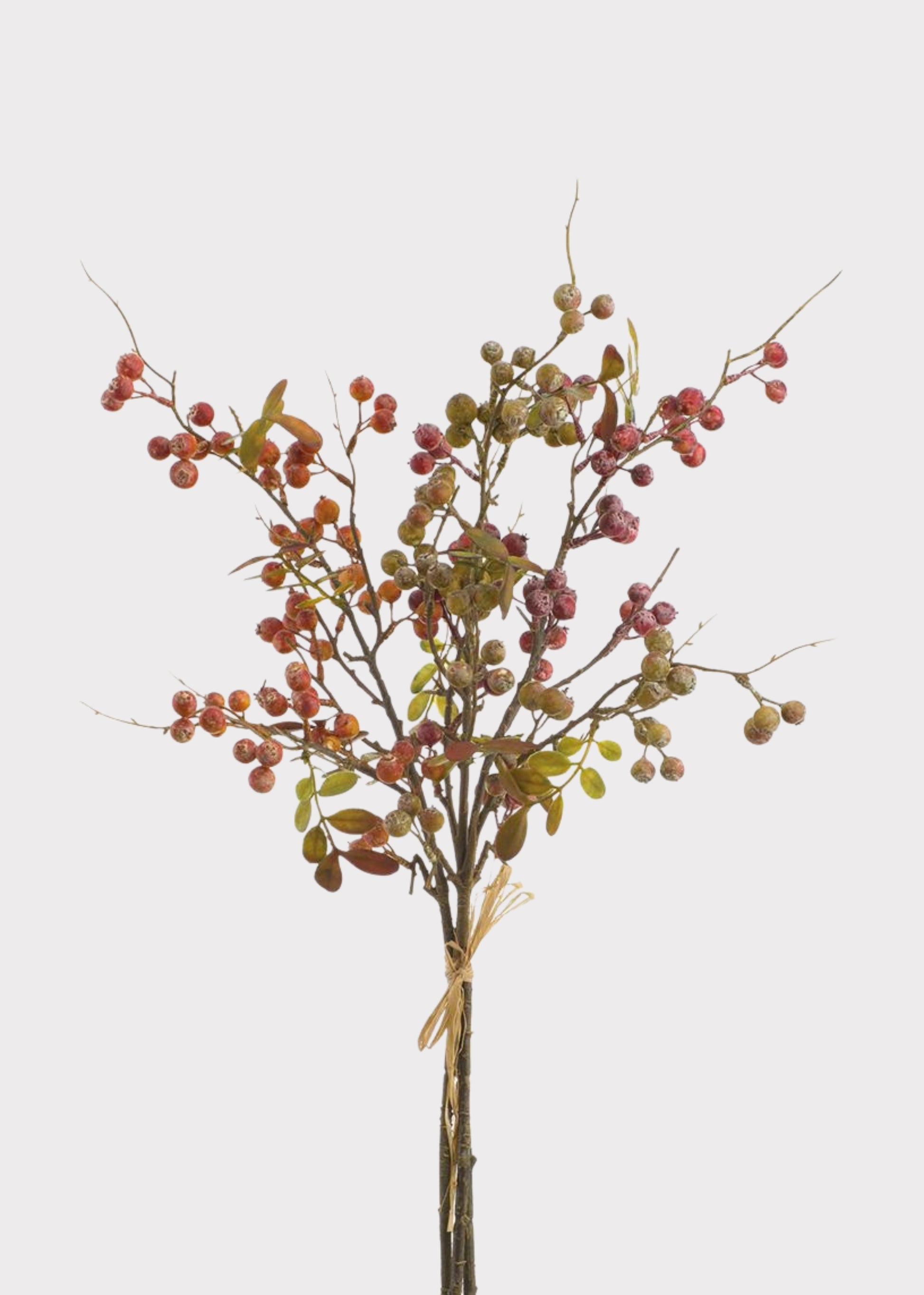 Artificial Berry Branch Bundle in Orange and Red Fall Hues