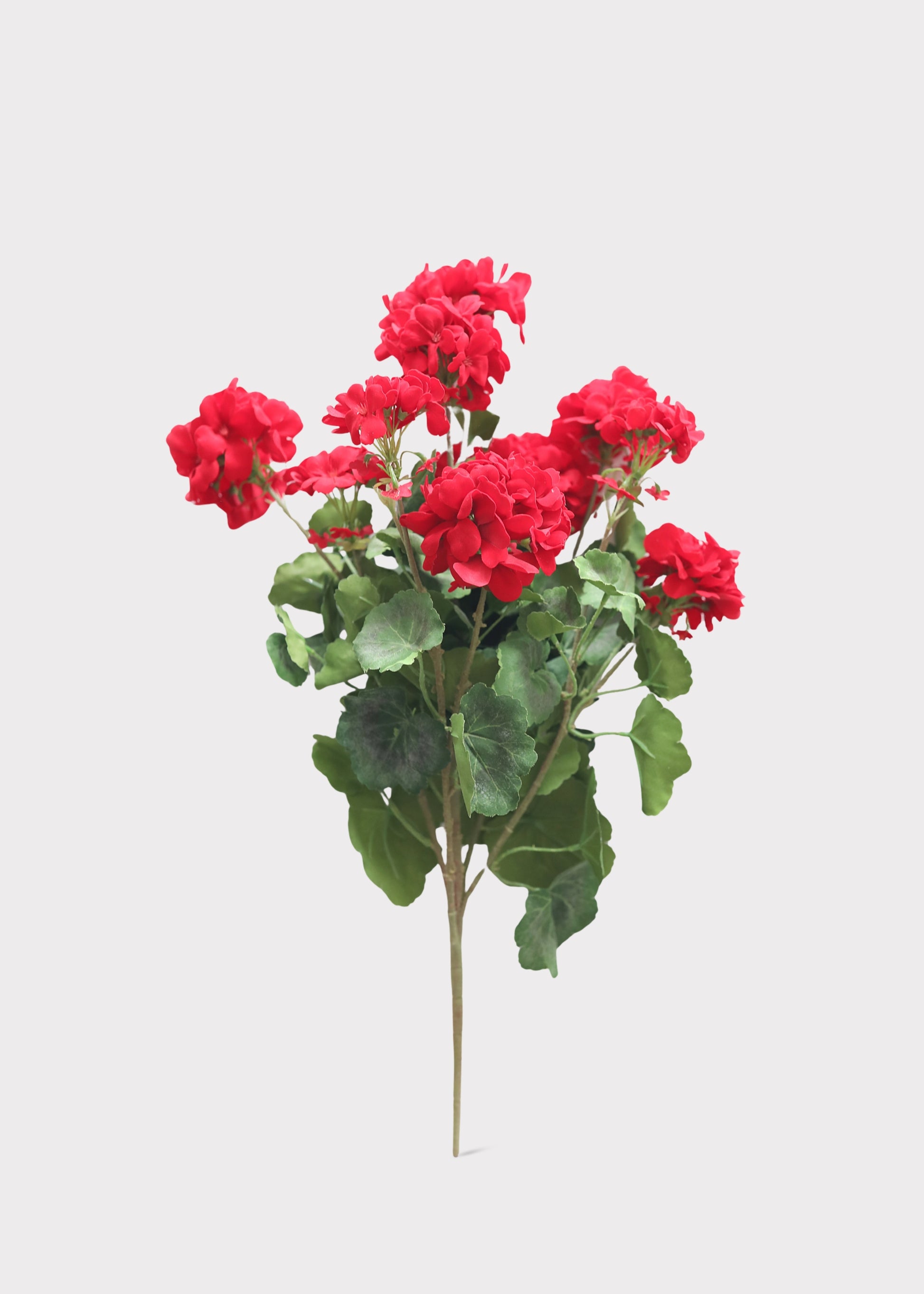 Faux Red Geranium Flower Bush